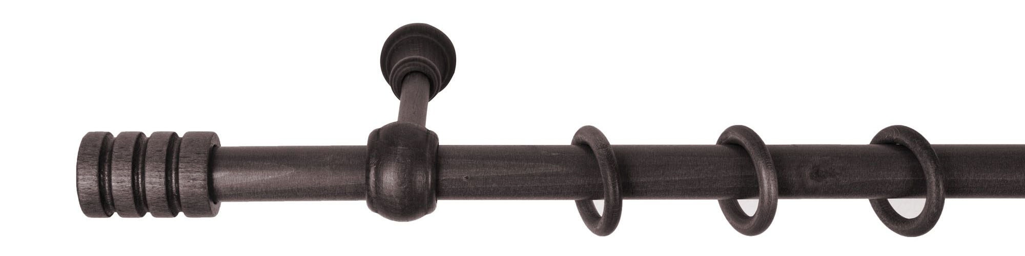 SN DECO GROUP Gardinenstange »Pisa« 1 läufig-läufig Fixmaß 28 mm, Holz, verschiedene Längen und Farben, Komplettset