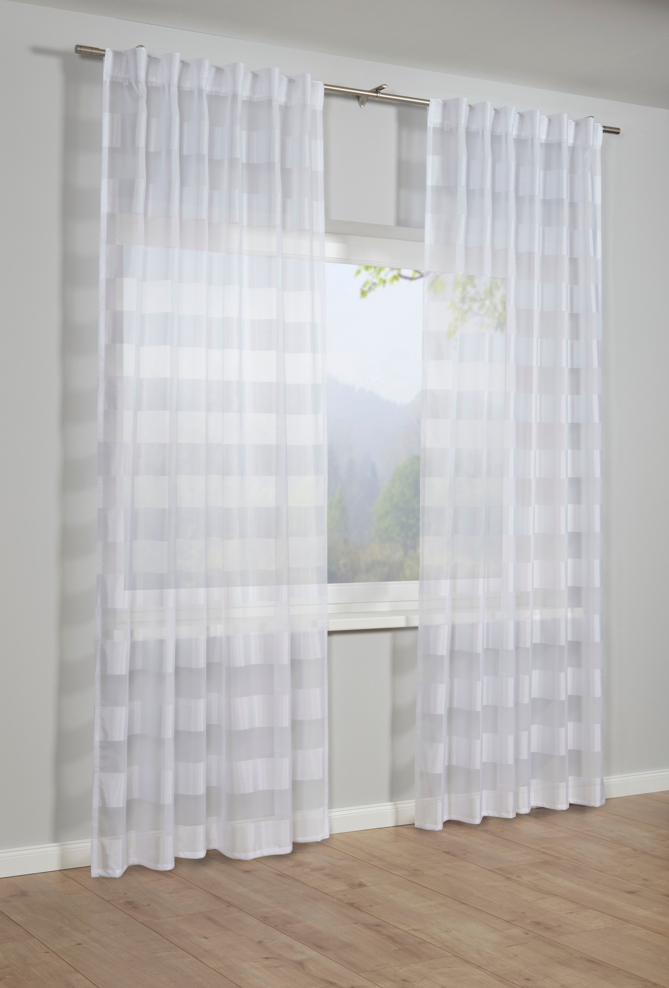 Gardine »Schal Streifen«, (1 St.), mit verdeckten Schlaufen