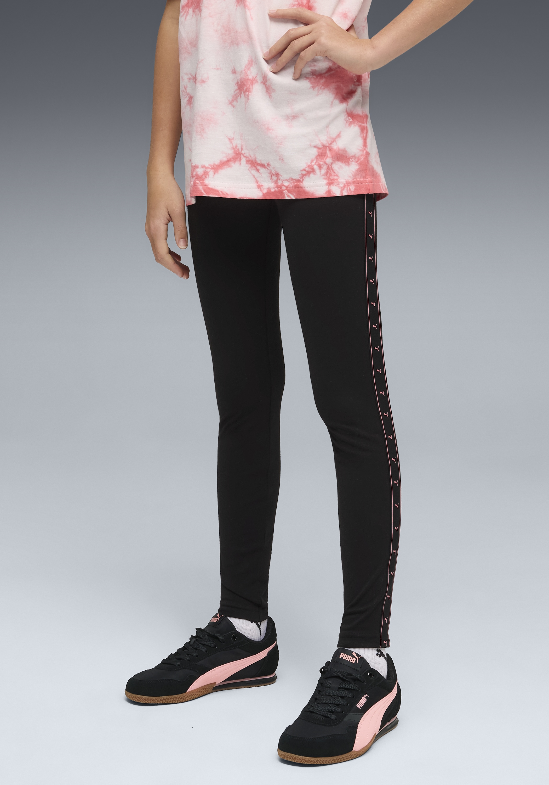 PUMA Leggings »ESS TAPE LEGGINGS G«  aus Baumwollmischung, schmale Passform, sportlicher Stil