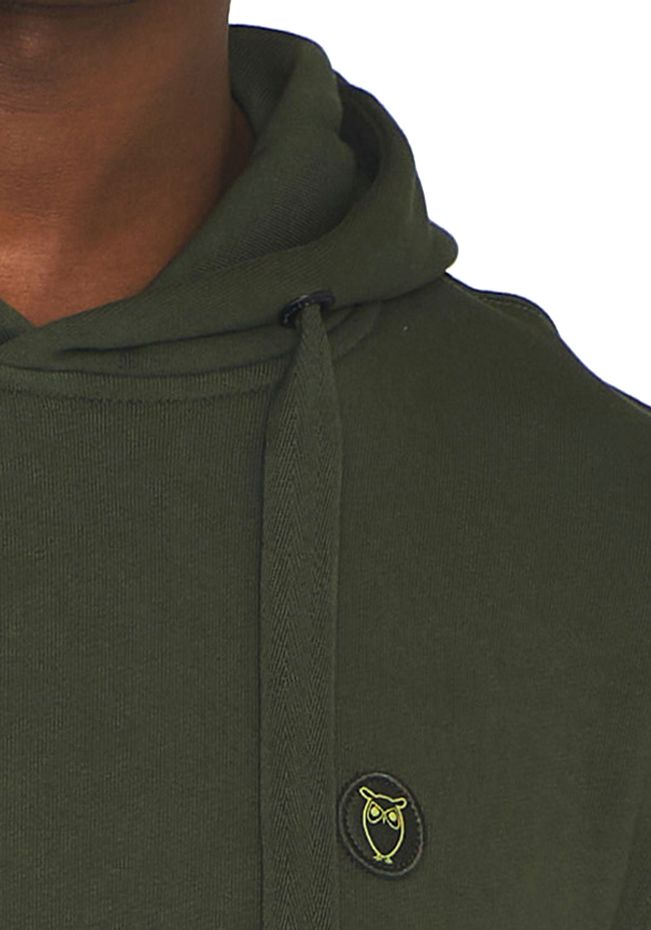 KnowledgeCotton Apparel Hoodie »Hood basic badge sweat - GOTS/Vegan«, mit Labeling in Brusthöhe