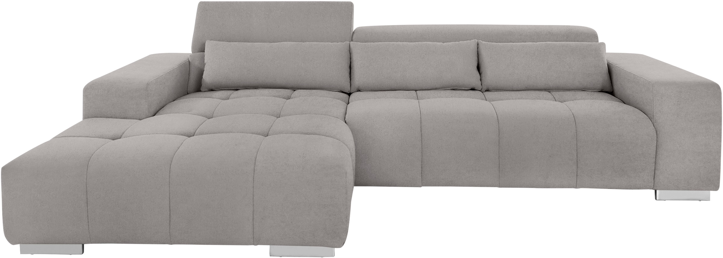 COTTA Ecksofa »Orion L-Form« mit 2x Kopfteilverstellung & 3 Nierenkissen