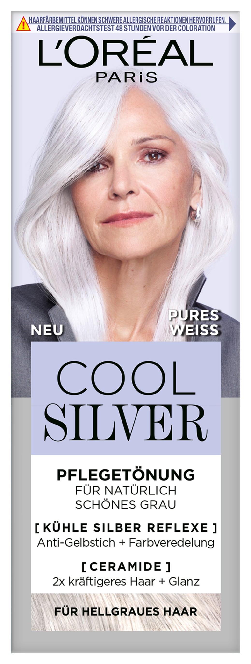 L'ORÉAL PARIS Coloration »L'Oréal Paris Cool Silver Pflegetönung«, Natürlich wirkender Silberglanz für graues Haar, mit Anti-Gelbstich.