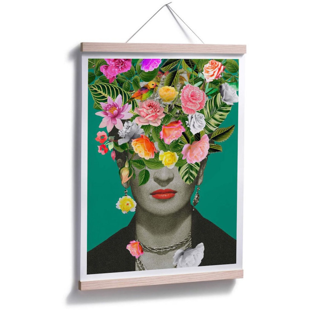 Wall-Art Poster »Frida Floral Blumenstrauß«, Schriftzug, (1 St.)