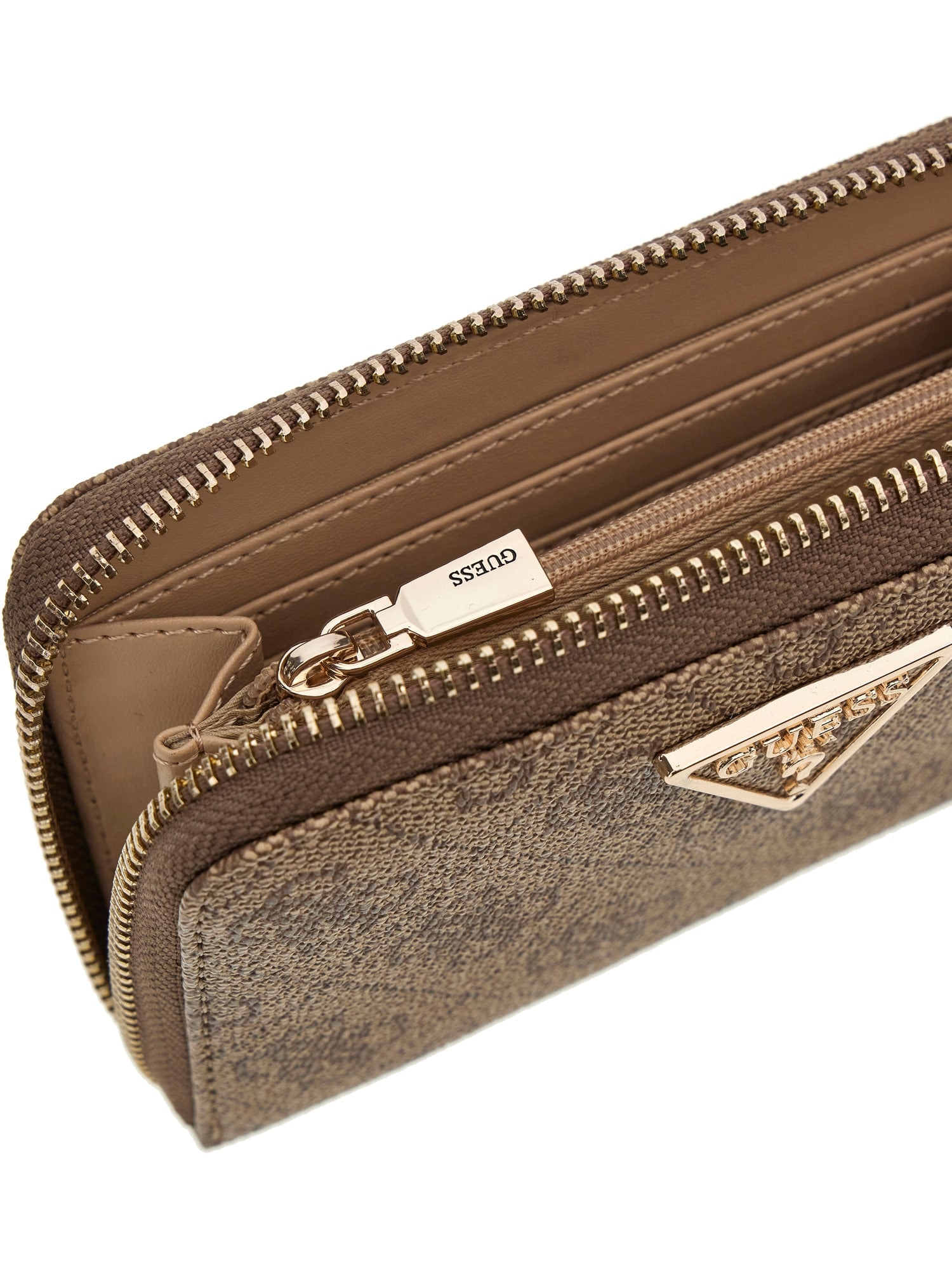 Guess Geldbörse »LAUREL II SLG MED ZIP AROUND« Damen Geldbeutel, Portemonnaie, Money Pocket mit Dreieckslogo