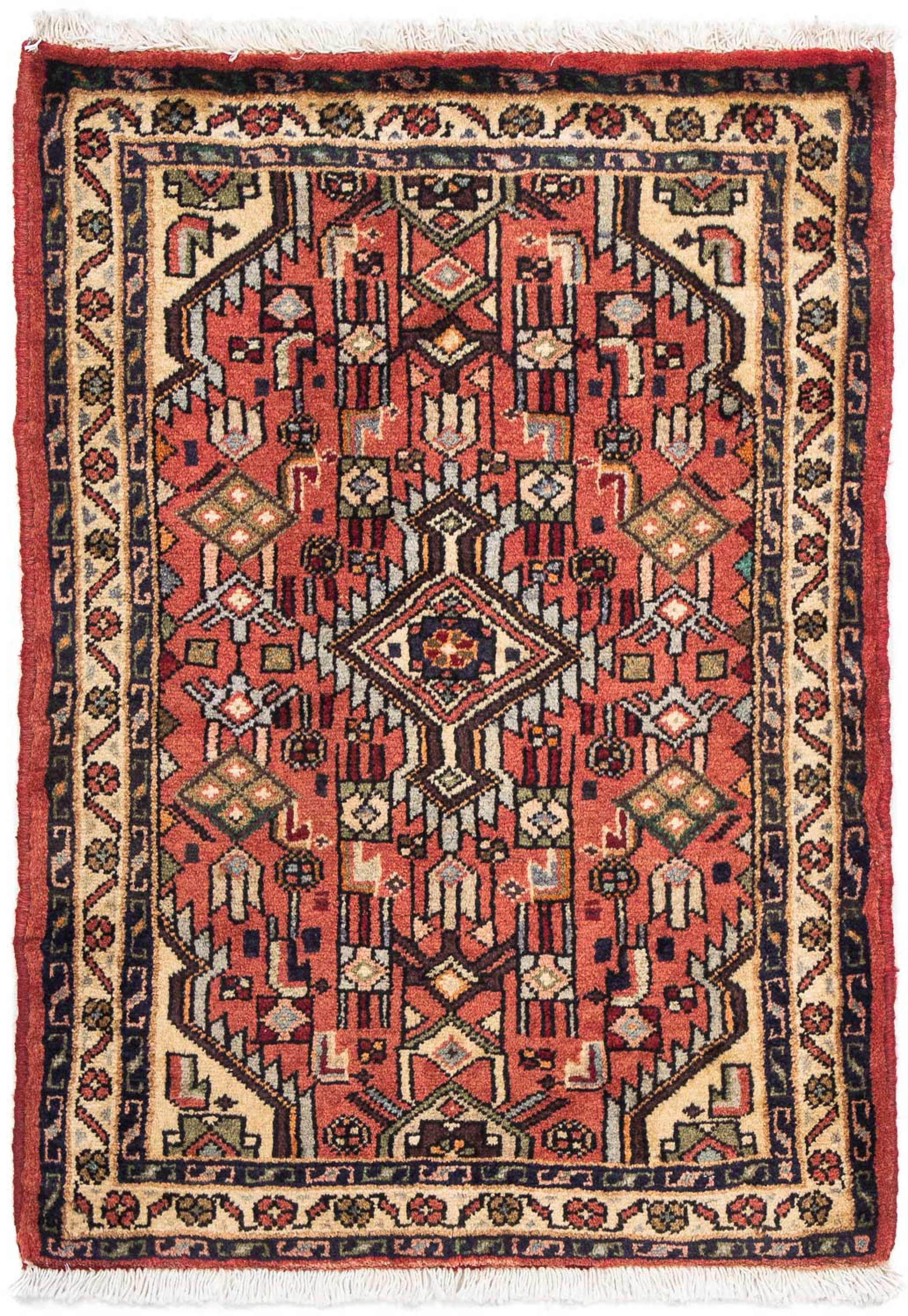 morgenland Orientteppich »Perser - Nomadic - 90 x 61 cm - hellrot«, rechteckig, 10 mm Höhe, Wohnzimmer, Handgeknüpft, Einzelstück mit Zertifikat