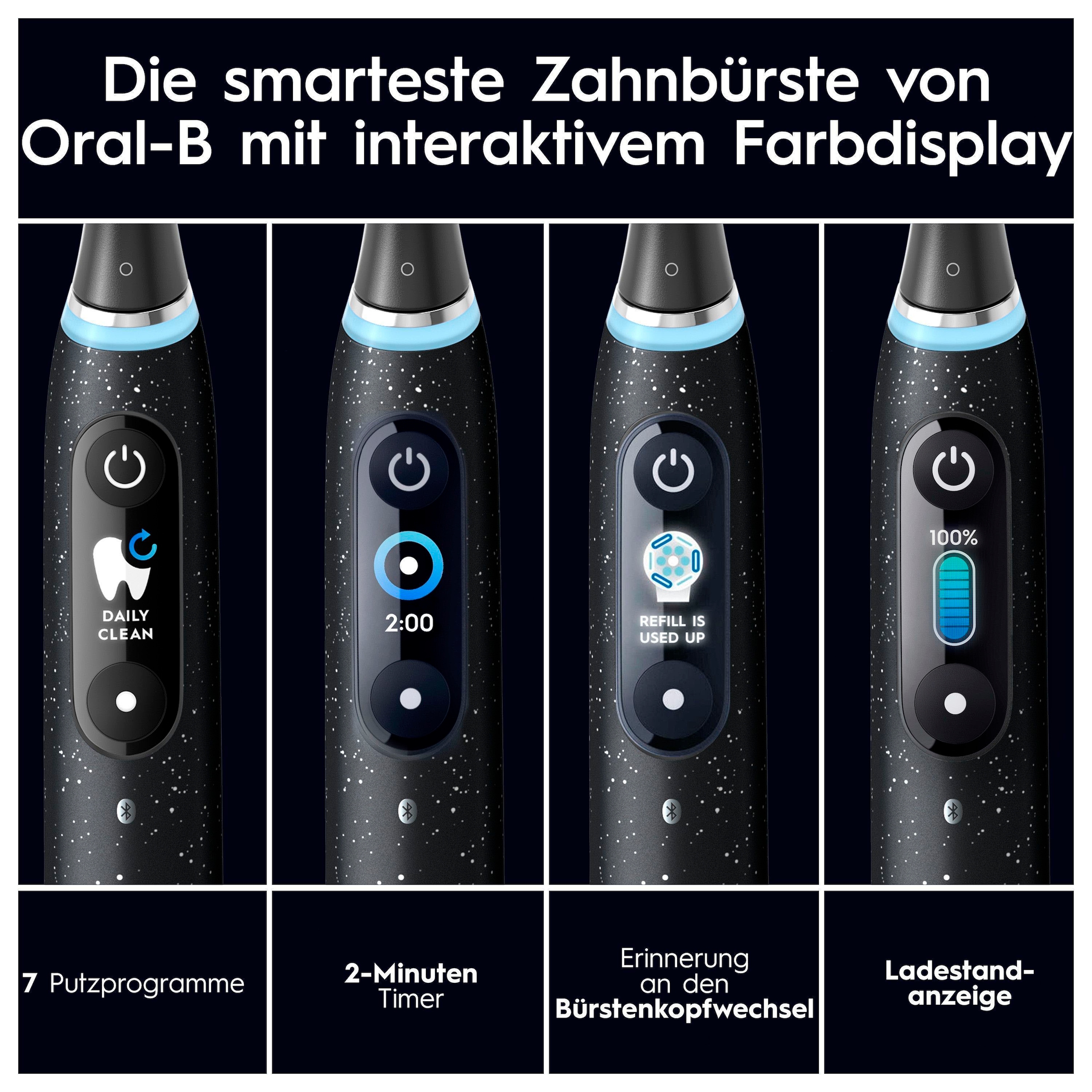 Oral-B Elektrische Zahnbürste »iO Series 10 Luxe Edition«, 1 St. Aufsteckbürsten, Magnet-Technologie