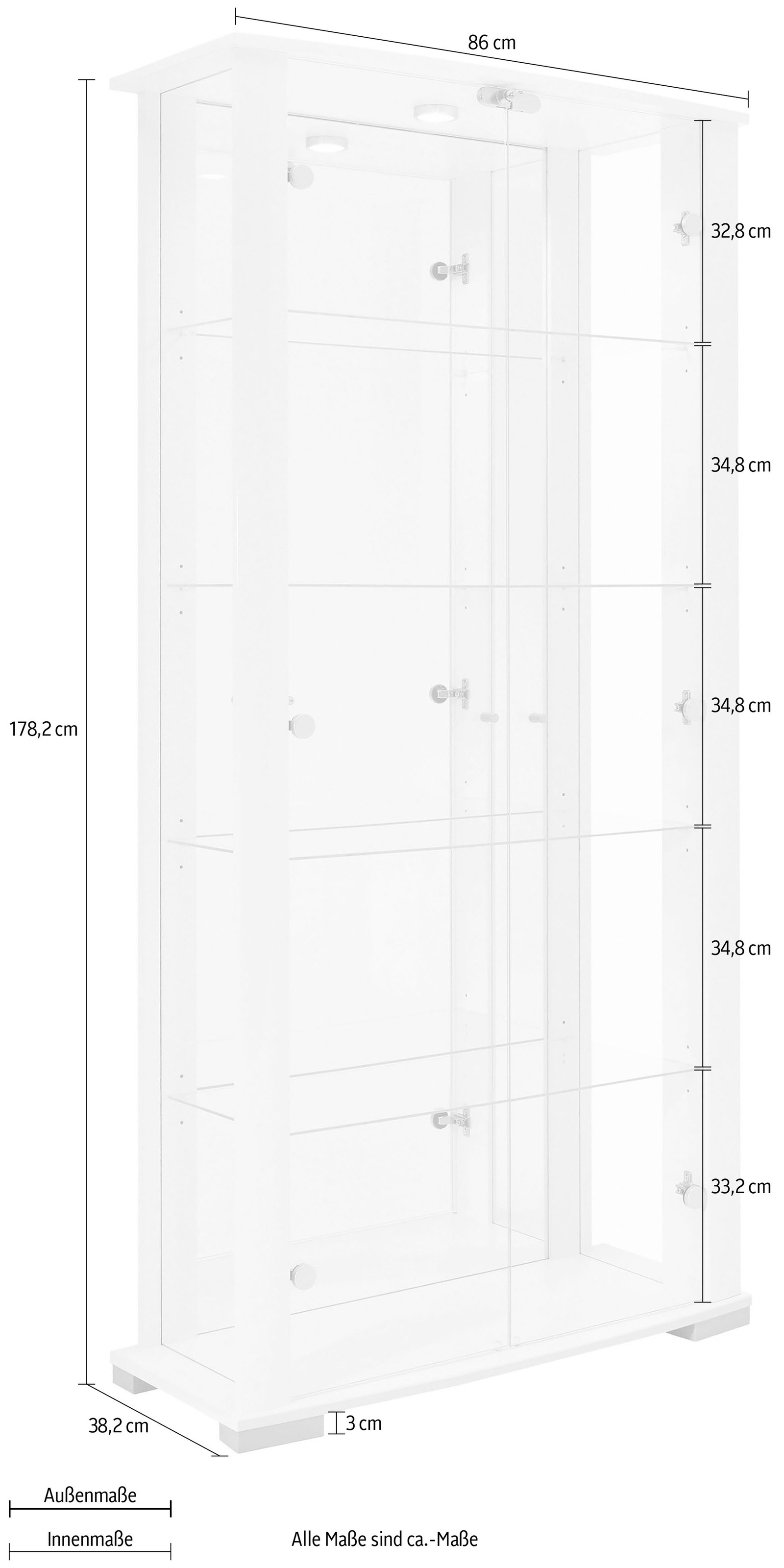 fif möbel Vitrine »STELLA«, Höhe 178 cm OTTO Online Shop
