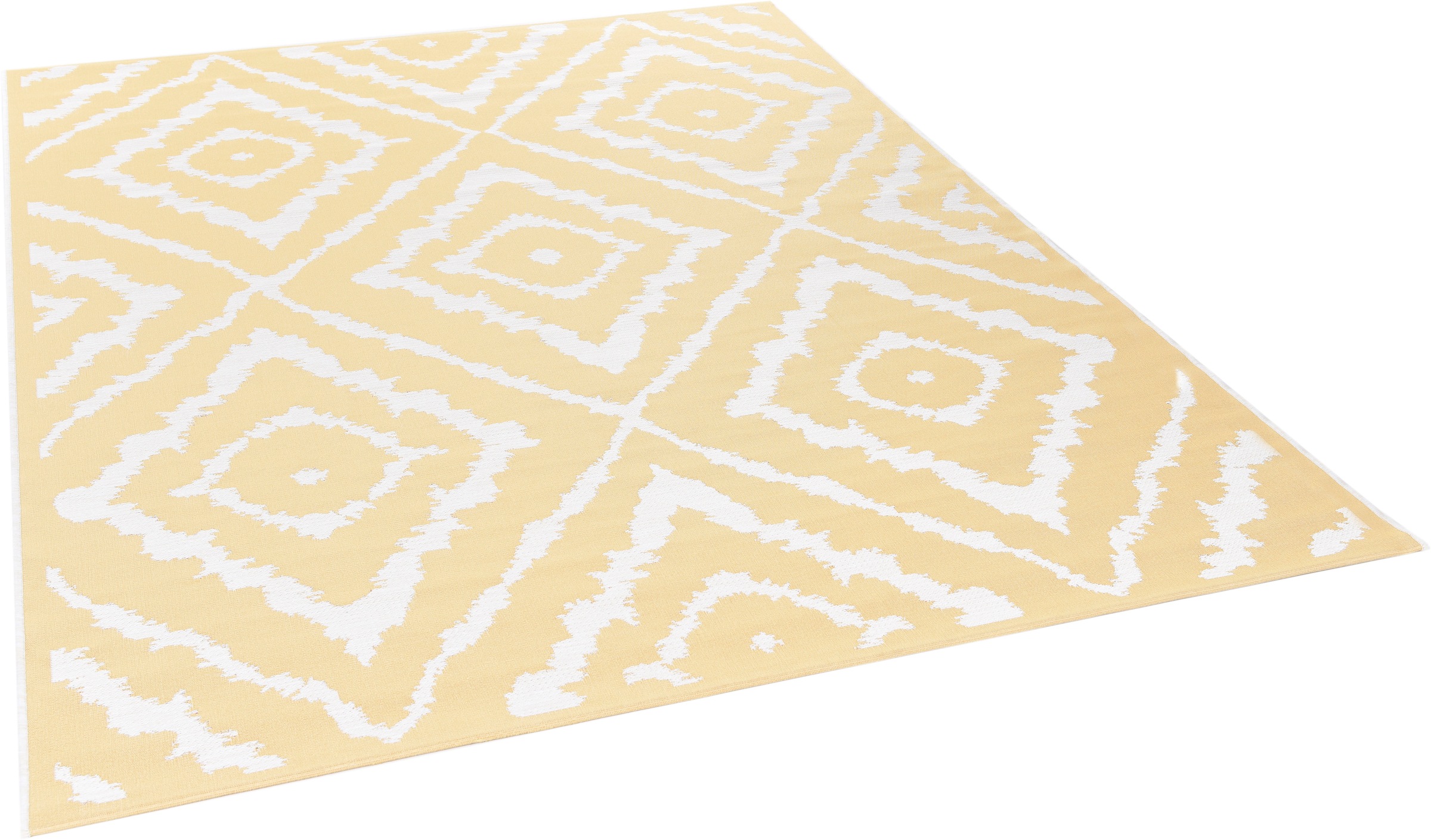 TOM TAILOR HOME Teppich »Garden Pattern« rechteckig 3 mm Höhe Flachgewebe, modernes Rauten Design, In- und Outdoor geeignet