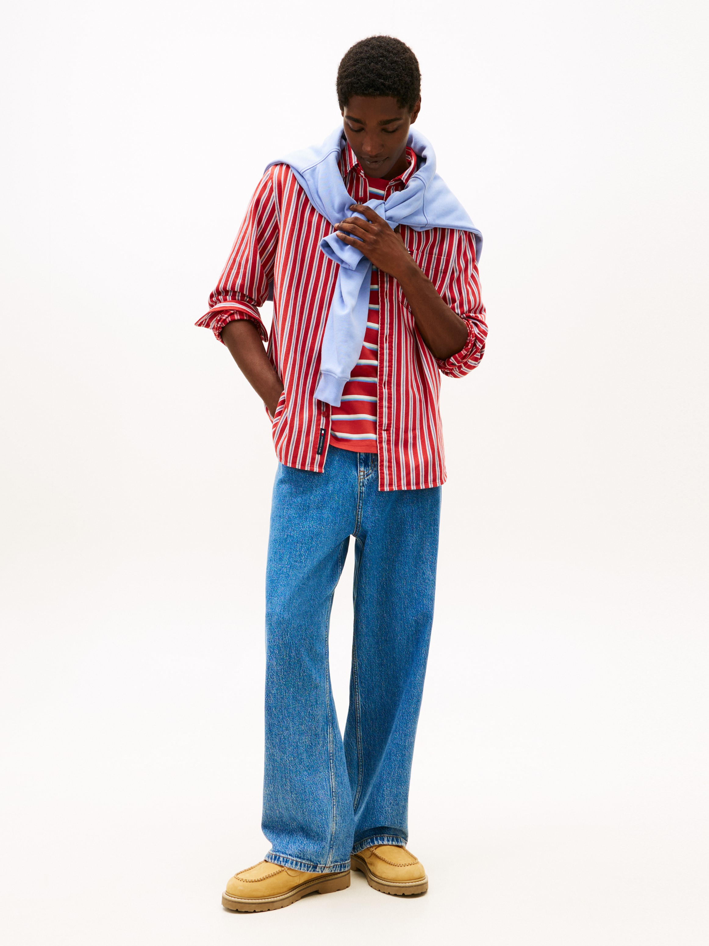 Tommy Jeans Langarmhemd »TJM STRIPE TWILL« gestreift, relaxed fit,