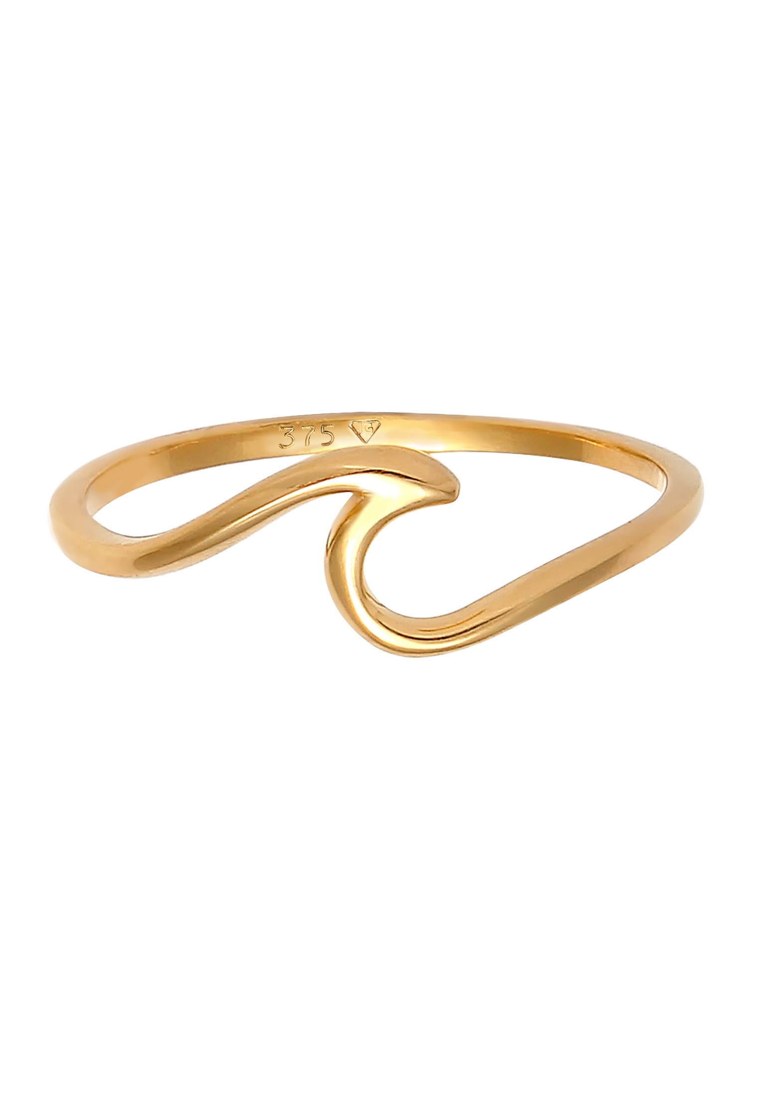 Elli Premium Silberring »Ring Wellen Wave Strand Maritim 375 Gelbgold«