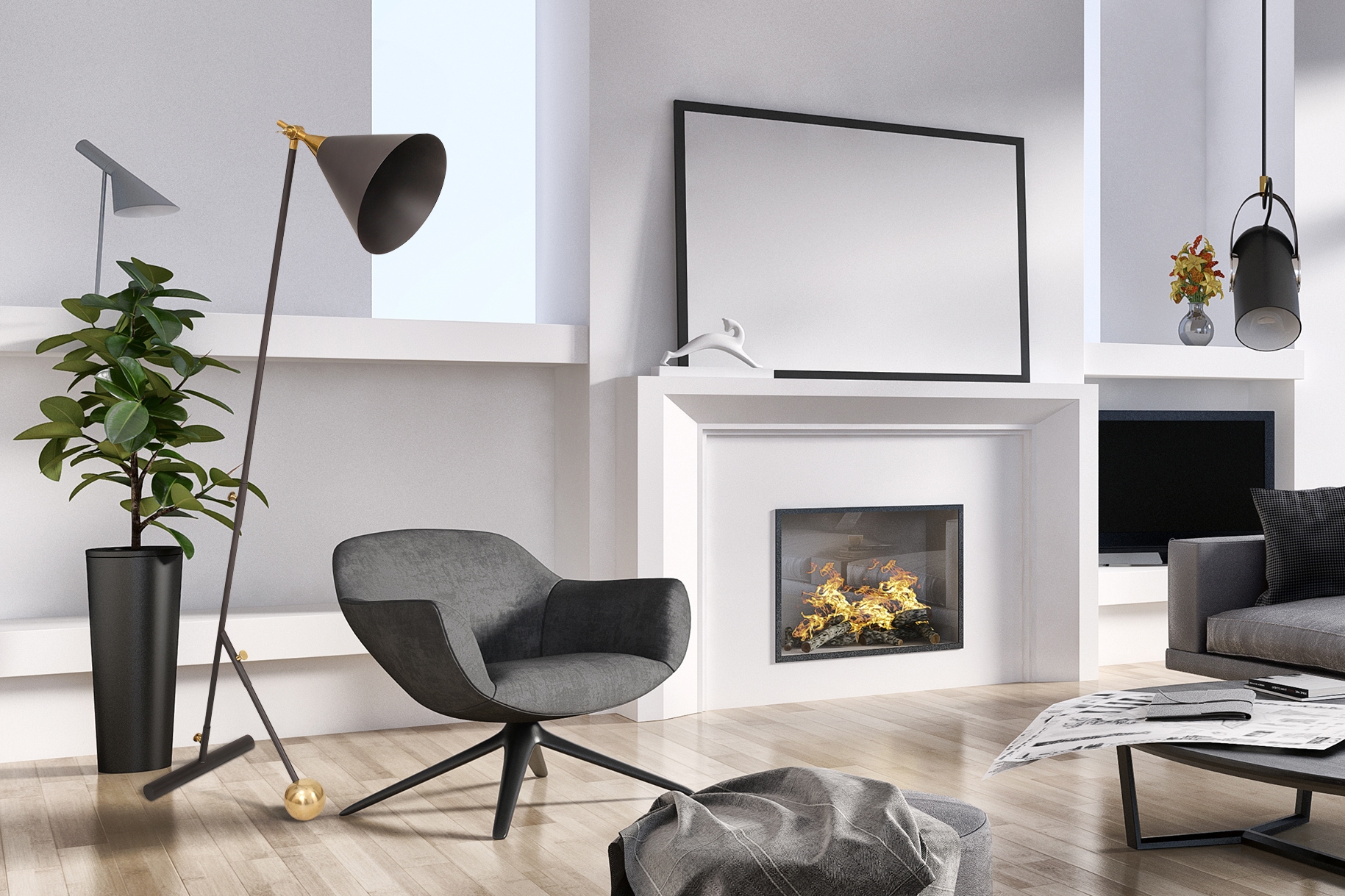 Kayoom Stehlampe »Stehlampe Celeste 225«, 1 flammig, Leuchtmittel E27 | ohne Leuchtmittel, harmonisch, modern, vielseitig kombinierbar
