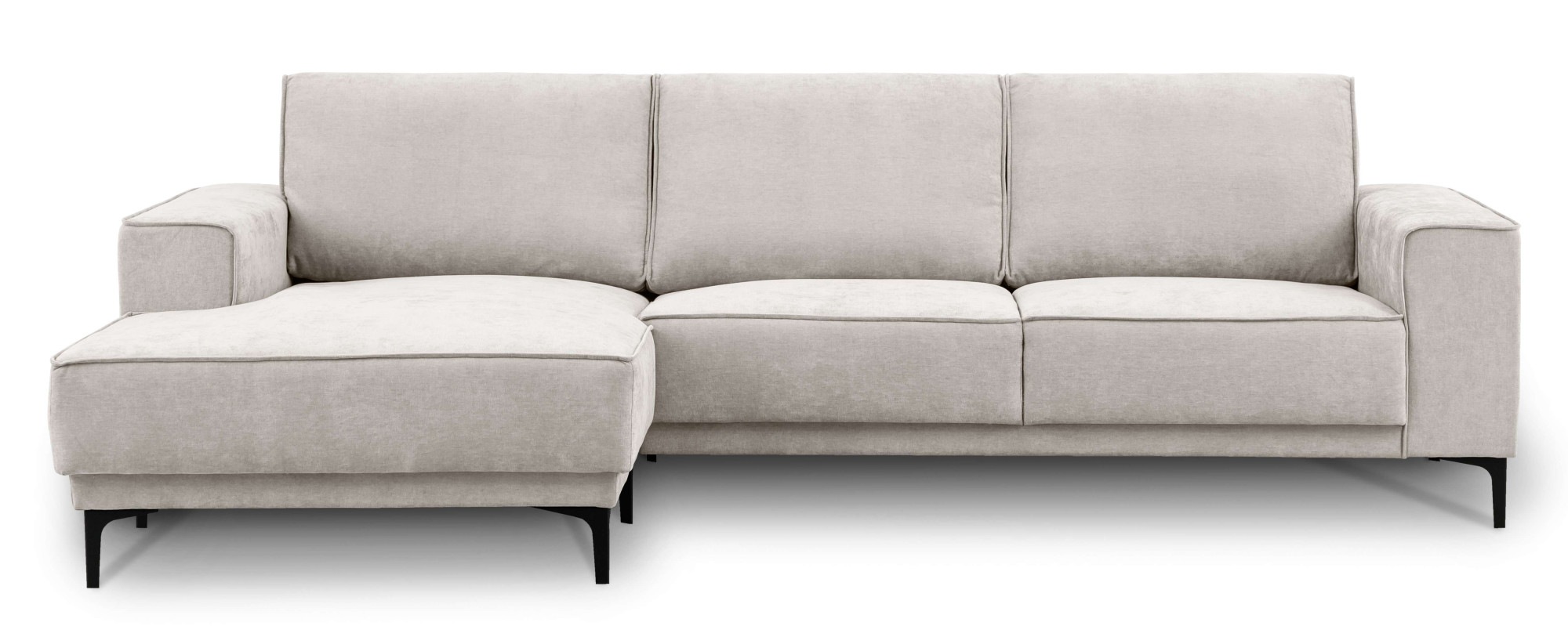 PLACES OF STYLE Ecksofa »Polsterecke Oland, Struktur, Flachgewebe, Luxus-Microfaser, Boucle« L-Form, 280 cm, Wellenunterfederung, Skandi-Design, Metallfüße