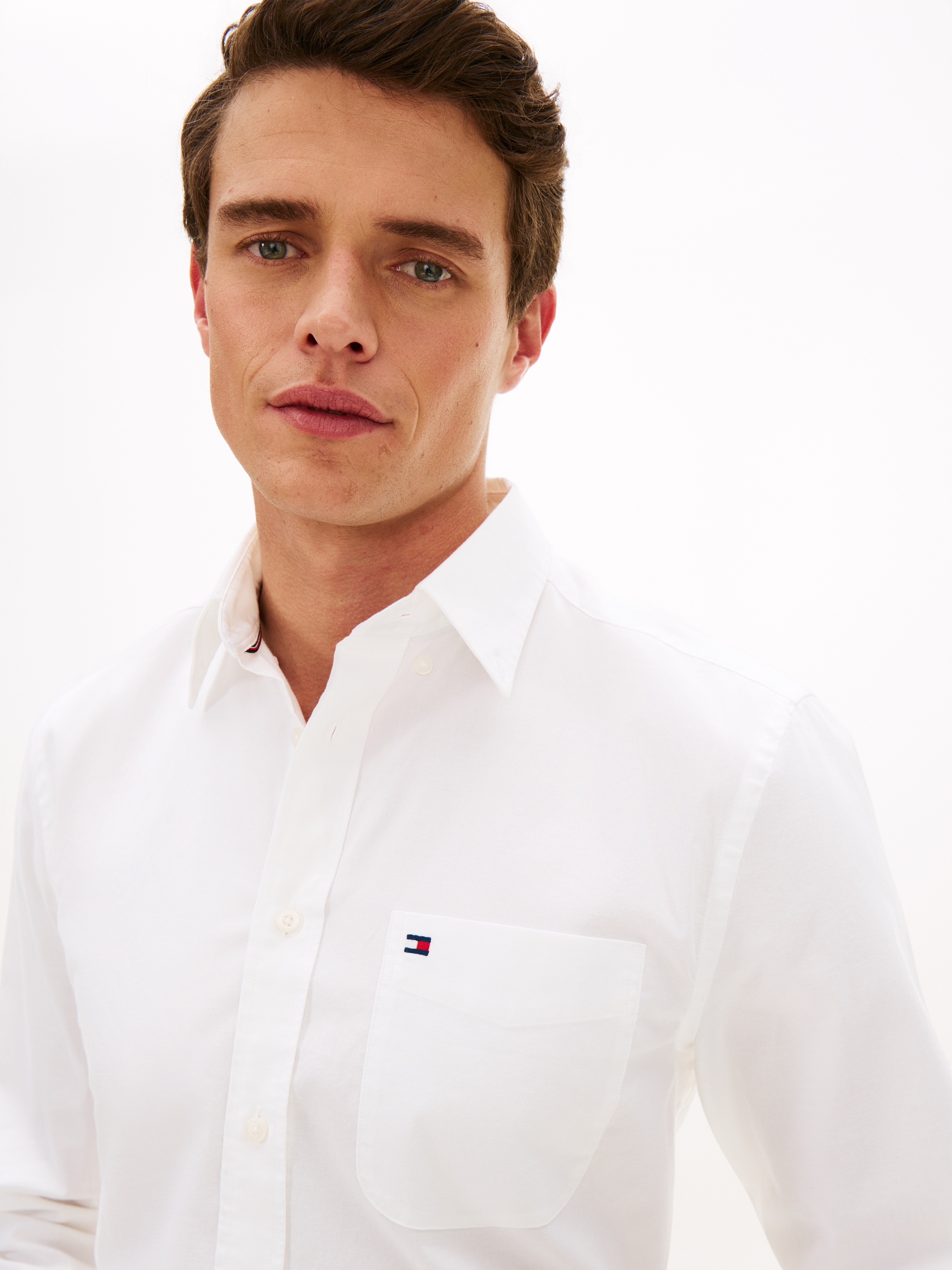Tommy Hilfiger Langarmhemd »LIGHT OXFORD SOLID Slim Fit«