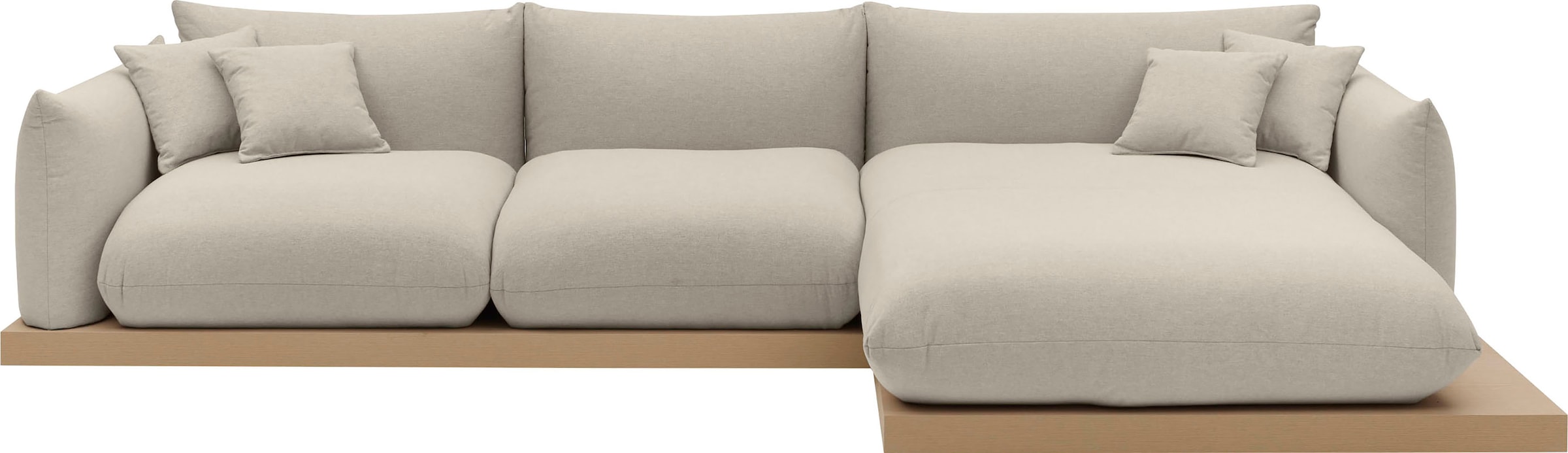 OTTO home Ecksofa »Kalix L-Form, 323 cm - OTTO. Verlässliche Qualität.« Designsofa, auf Holzplateau, Strukturstoff, hoher Sitzkomfort