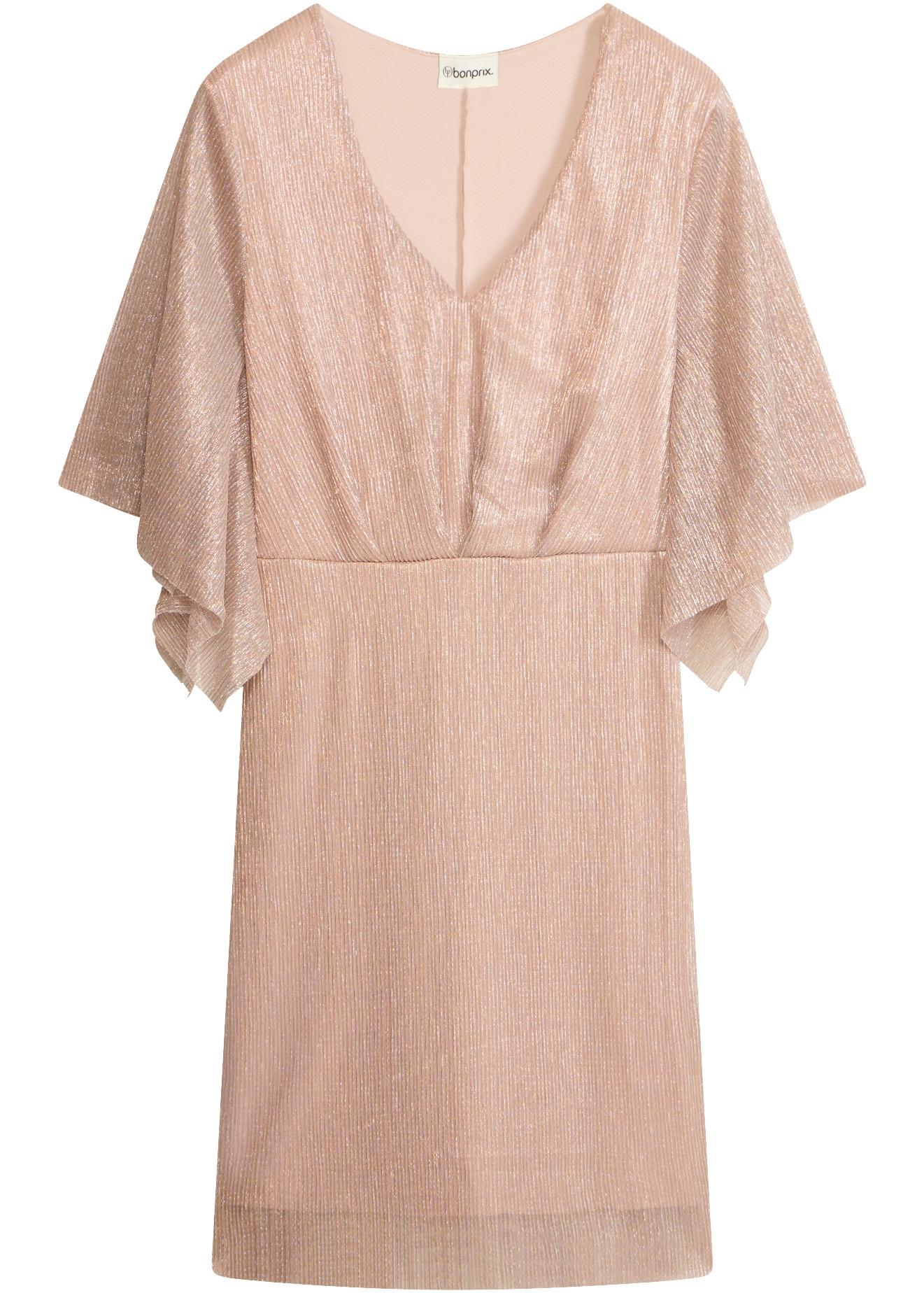 bonprix Midikleid Oversize-Passform, Kurzarm-Design, mit metallisierten Fasern