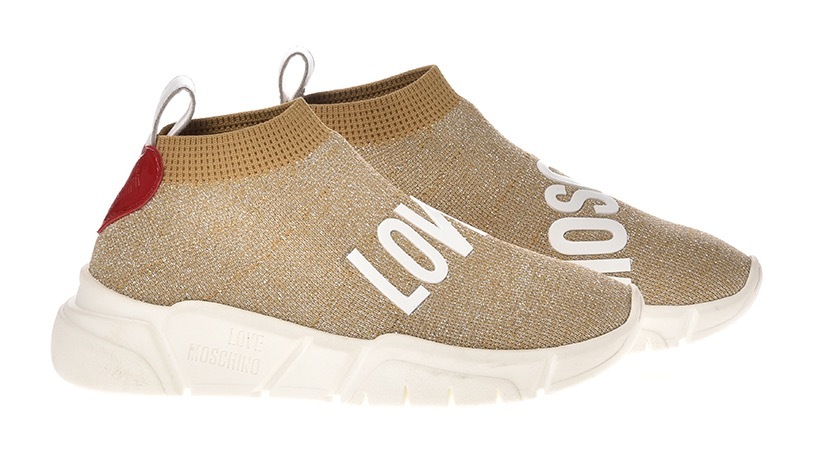 LOVE MOSCHINO Slip-On Sneaker, im coolen Metallic-Look