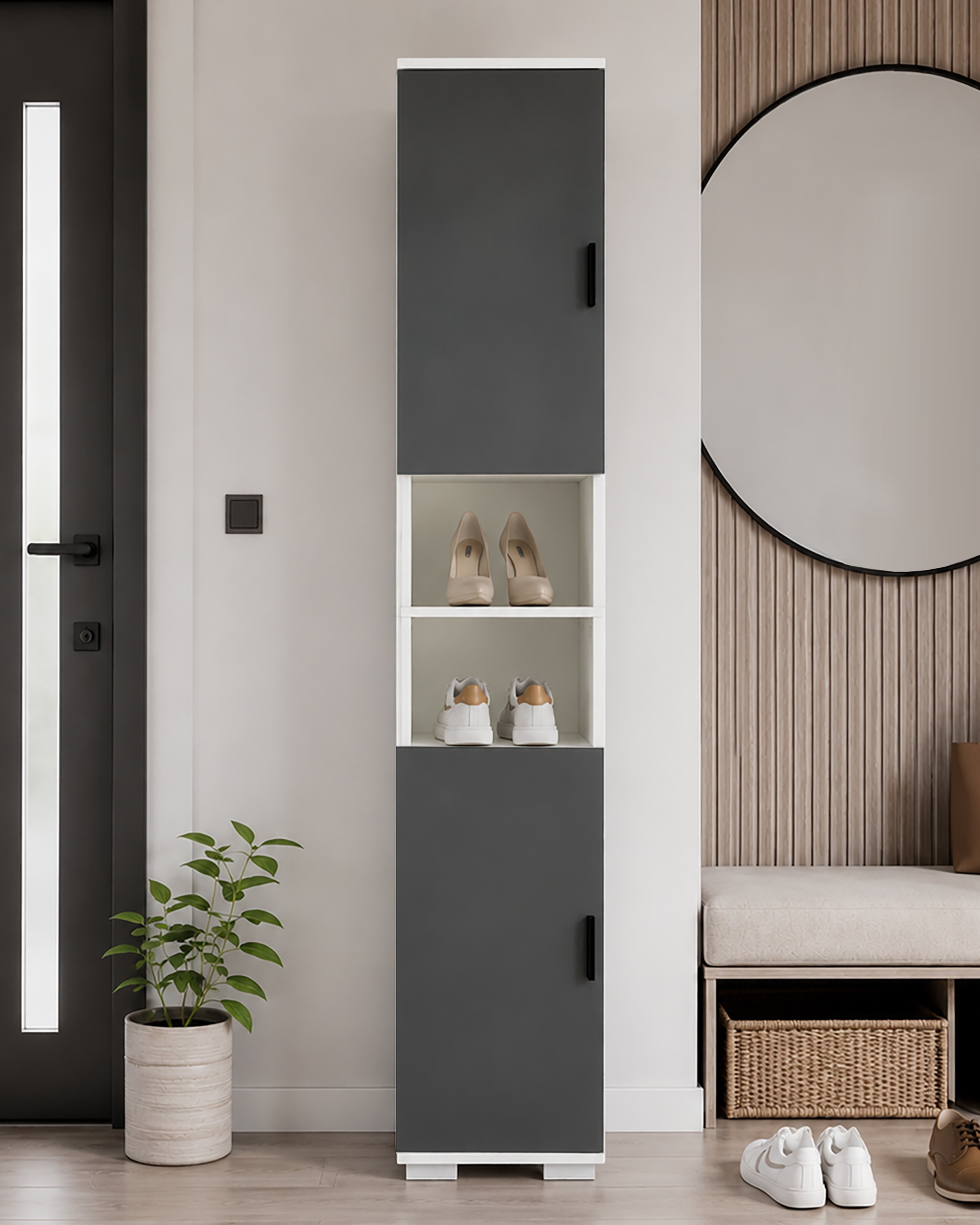VCM Schuhschrank »Holz schmaler Schuhschrank Dielenmöbel Gados  M« 1 Stk. tlg.