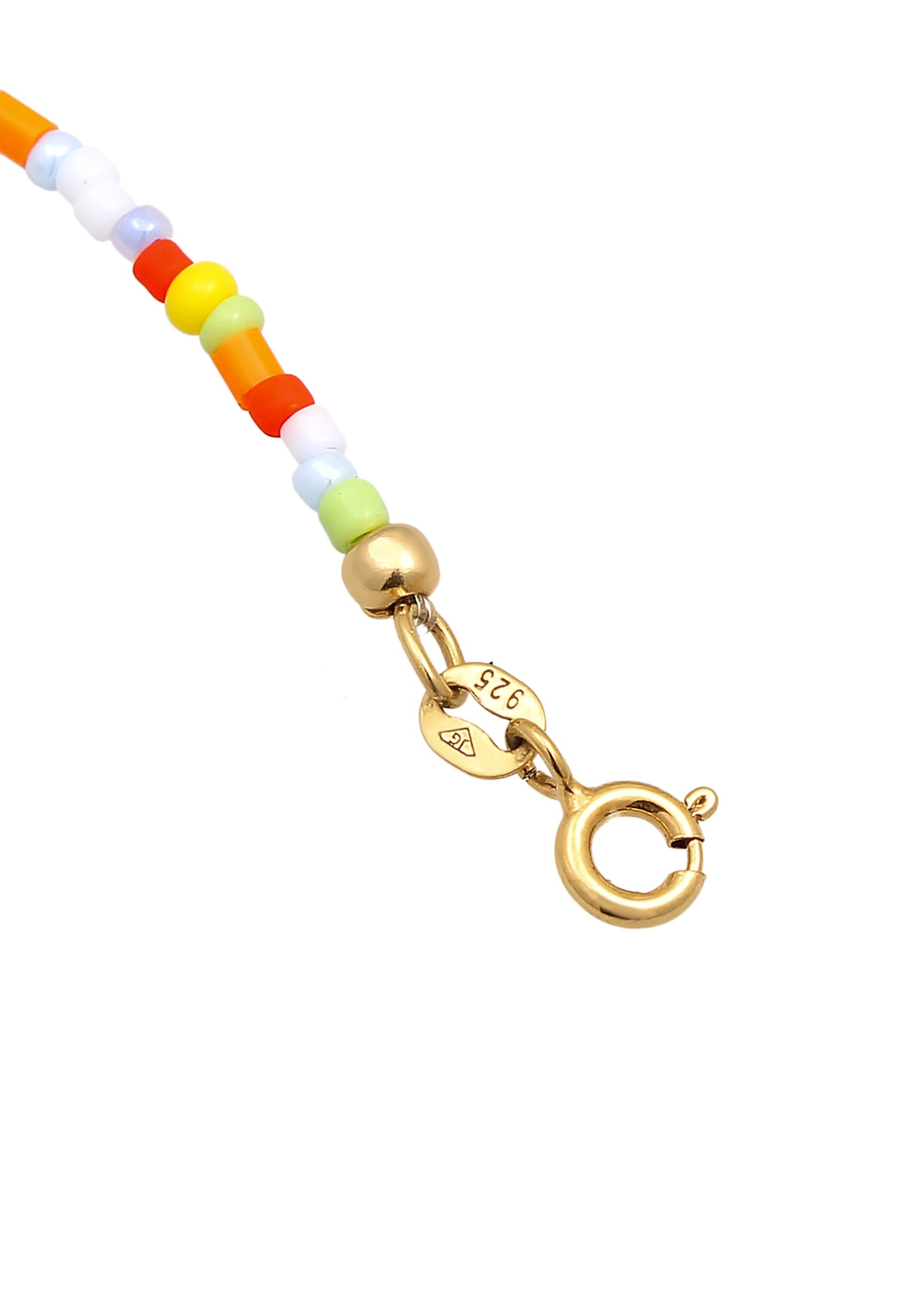 Elli Fußkette »Fußschmuck Peace Frieden Symbol Glas Beads Bunt 925 Silber«