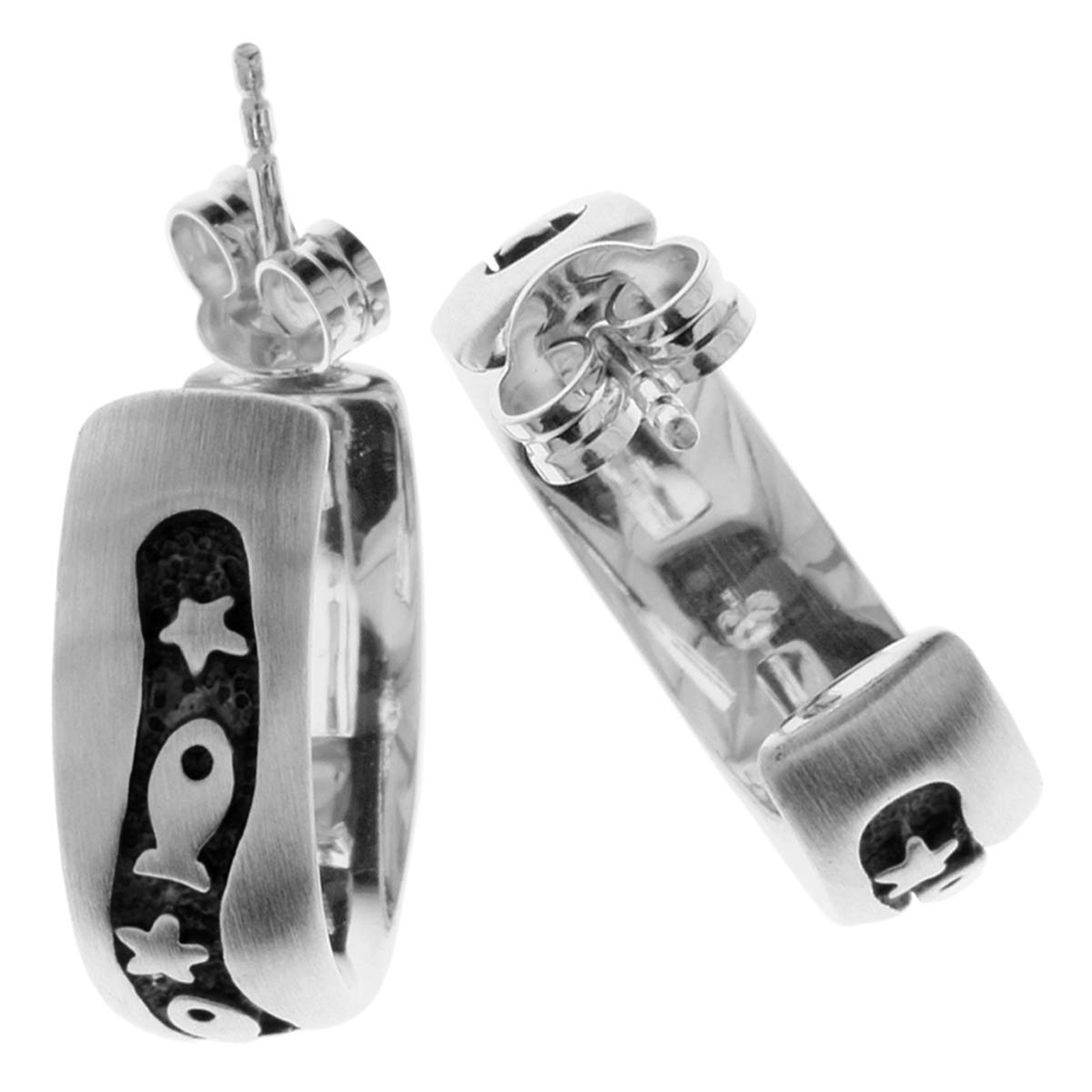 OSTSEE-SCHMUCK Paar Ohrstecker »- Fisch & Stern - Silber 925/000 -,«