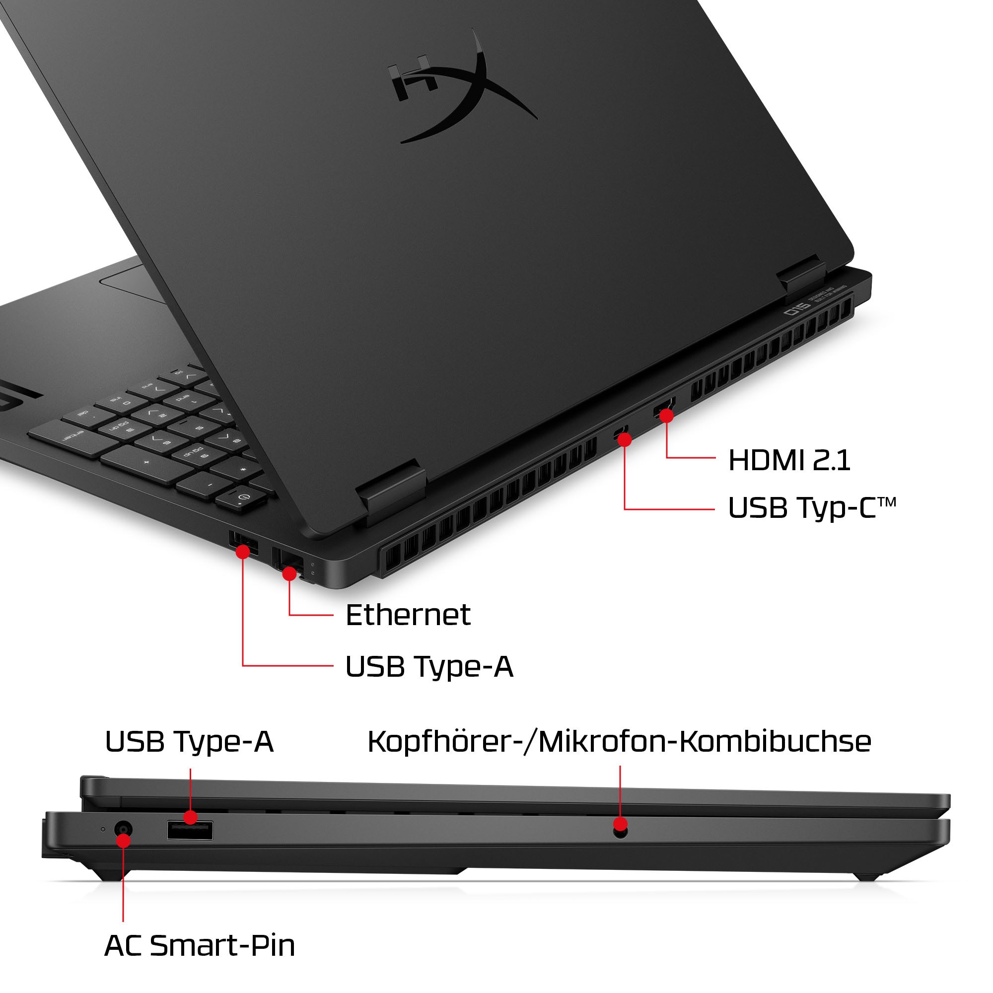HP Gaming-Notebook »15-gb0071ng« 38,8 cm / 15,3 ″ AMD Ryzen 7 GeForce RTX 5070 512 GB SSD