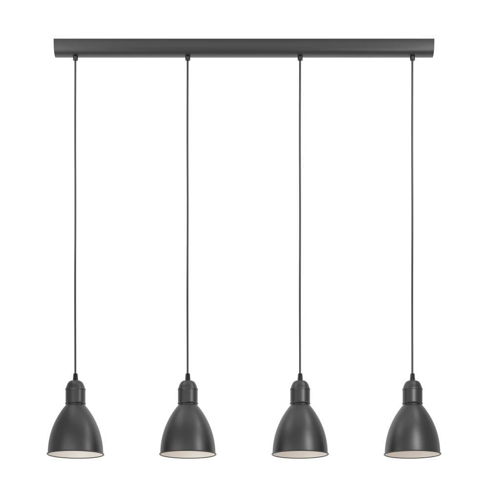 EGLO Pendelleuchte »PRIDDY Hängeleuchte, Pendellampe, Stahl, schwarz, E27, Industrial« E27 Wohnzimmerlampe, Esszimmerlampe, 4 flammig, Vintage, 110x97,5x15,5cm
