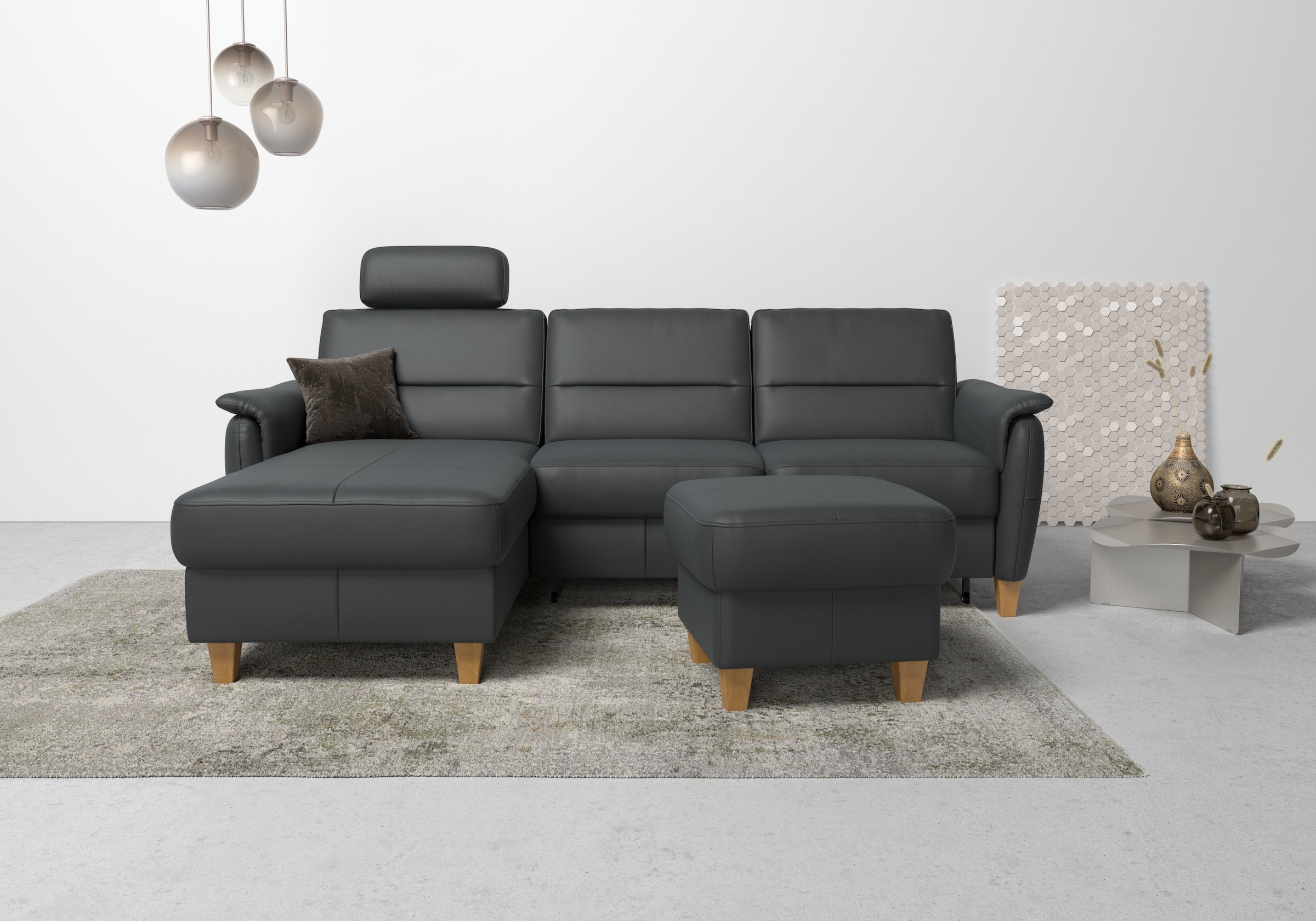 Home affaire Ecksofa »Palmera L-Form«, Federkern, wahlweise mit Bettfunktion und mit/ohne Bettkasten