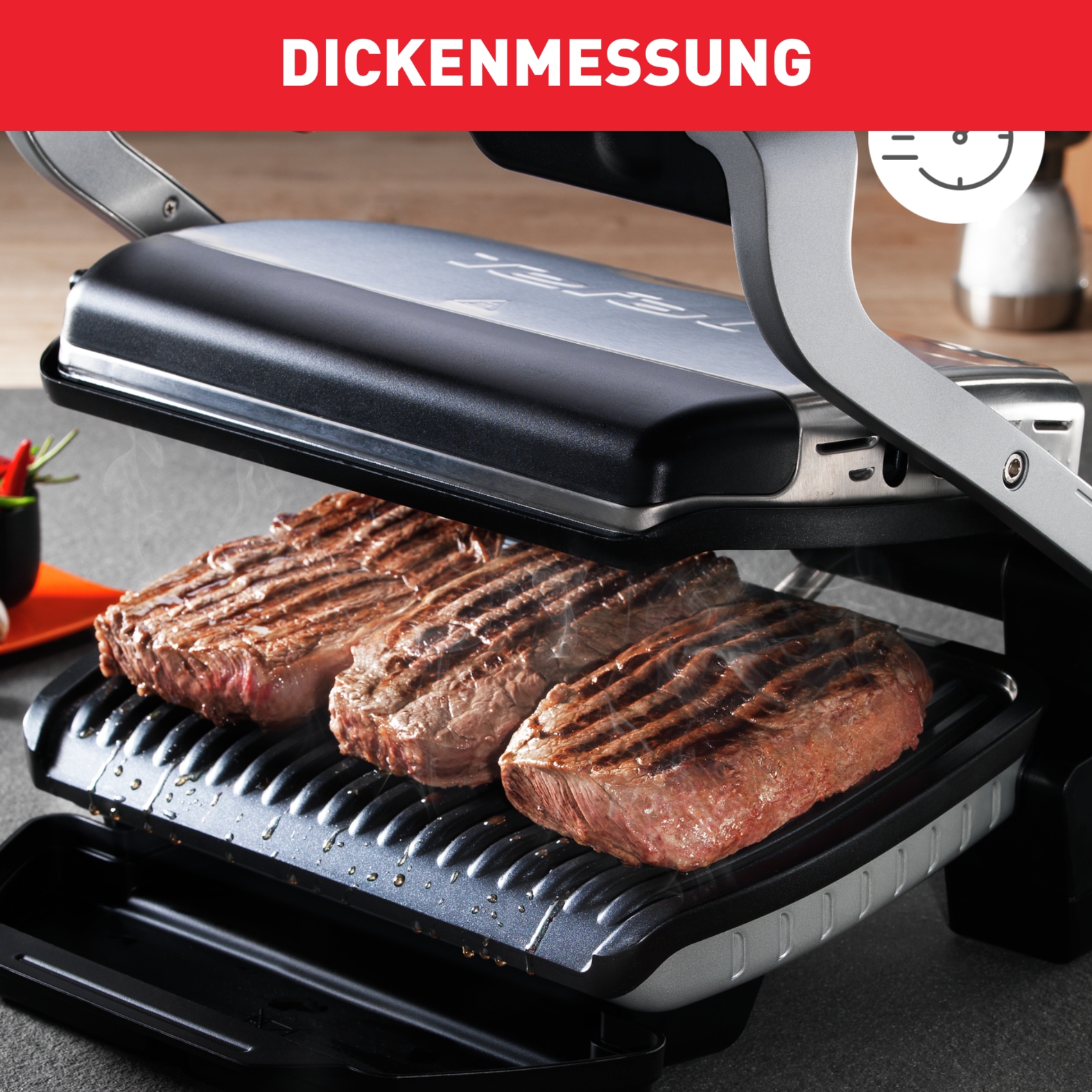 Tefal Kontaktgrill »OptiGrill, 6 automatische Programme, ein manuelles Programm«, 2000 W, spülmaschinengeeignete Platten und SaftauffangbehälterGC705D