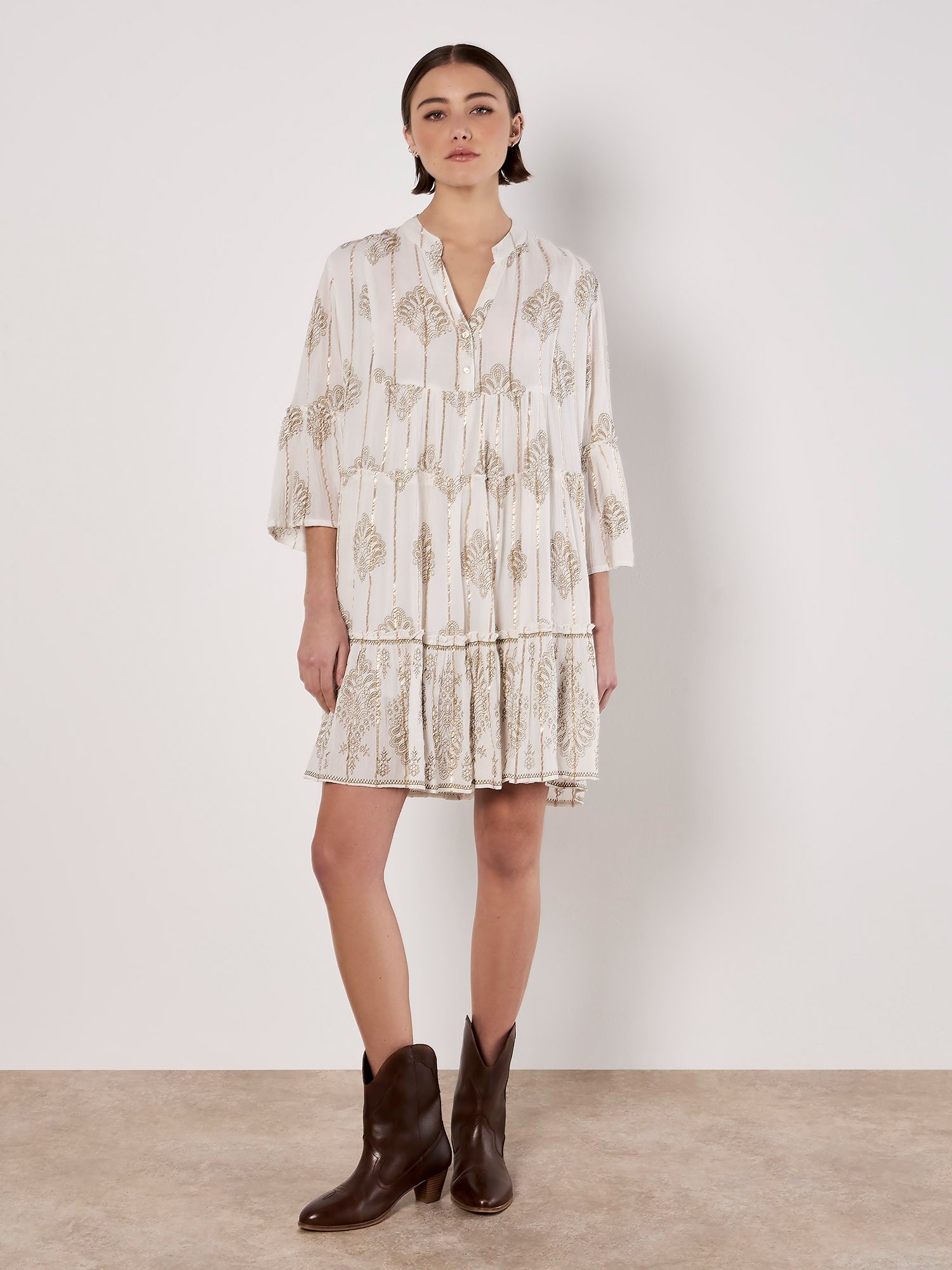 Apricot Druckkleid »Paisley-Lurex-Tunika« im Stufenlook