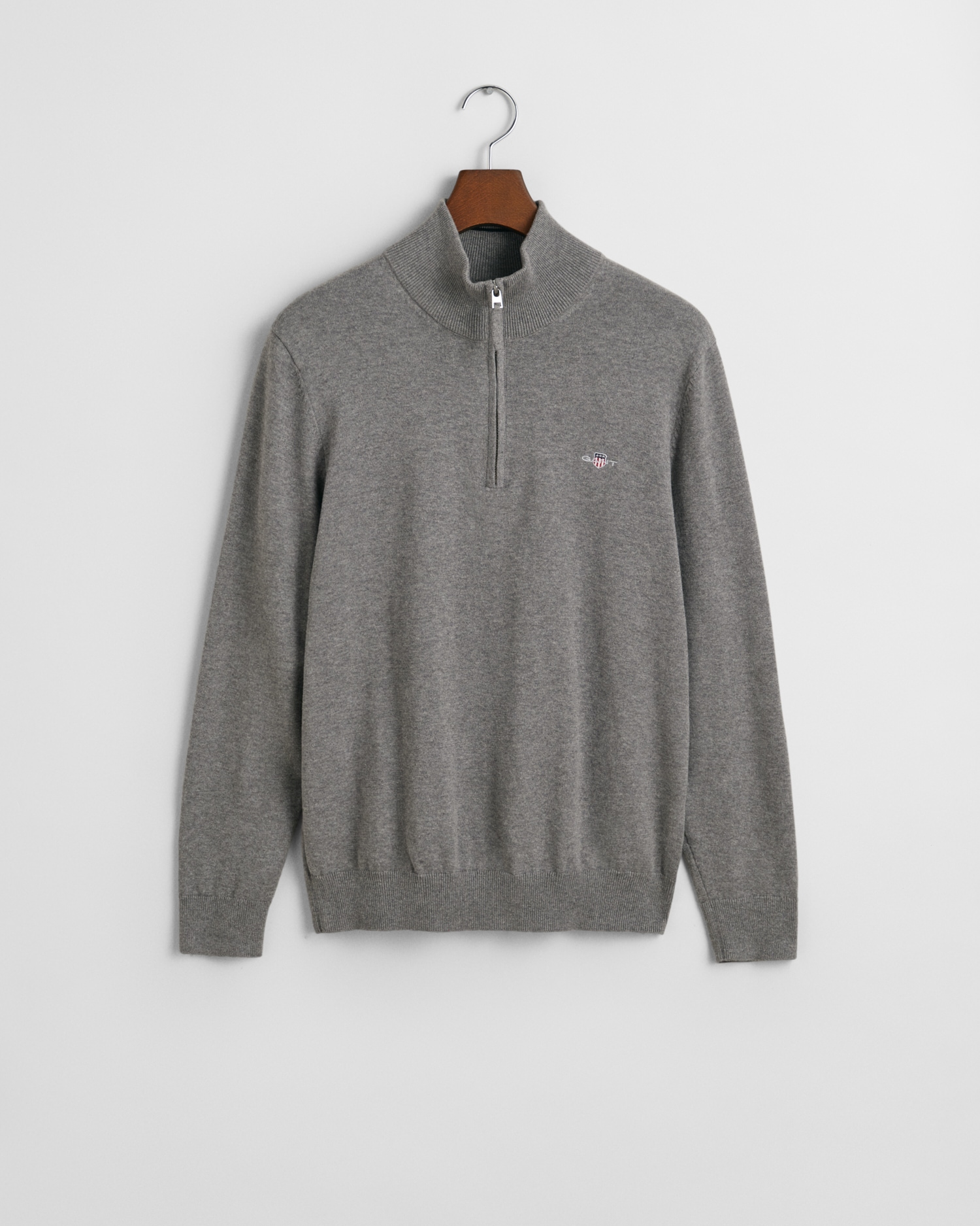 Gant Troyer »CLASSIC COTTON HALF ZIP«, mit gerippten Details