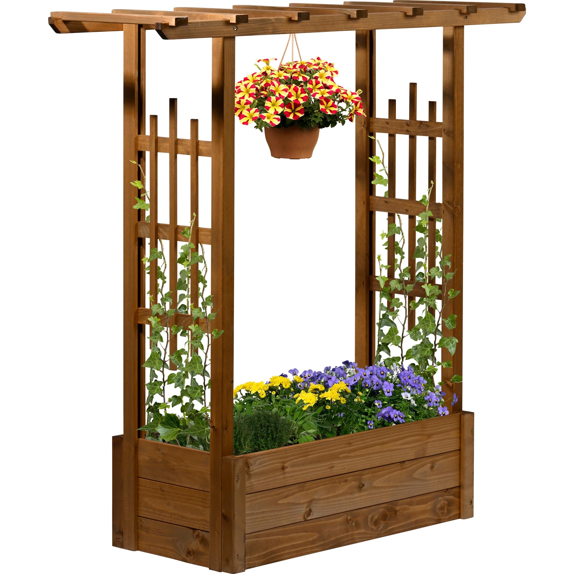 dobar Hochbeet »Pflanzkasten "Pergola" aus Holz, Braun« Der Rankkasten ist ca. 117 x 39 x 119 cm (LxBxH) groß und ca. 9,86 kg