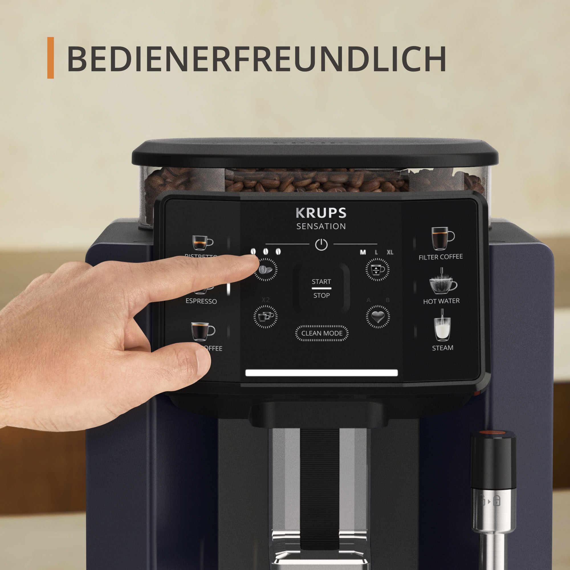 KRUPS EA 910E Sensation Kaffeevollautomat mit Brühgruppe aus