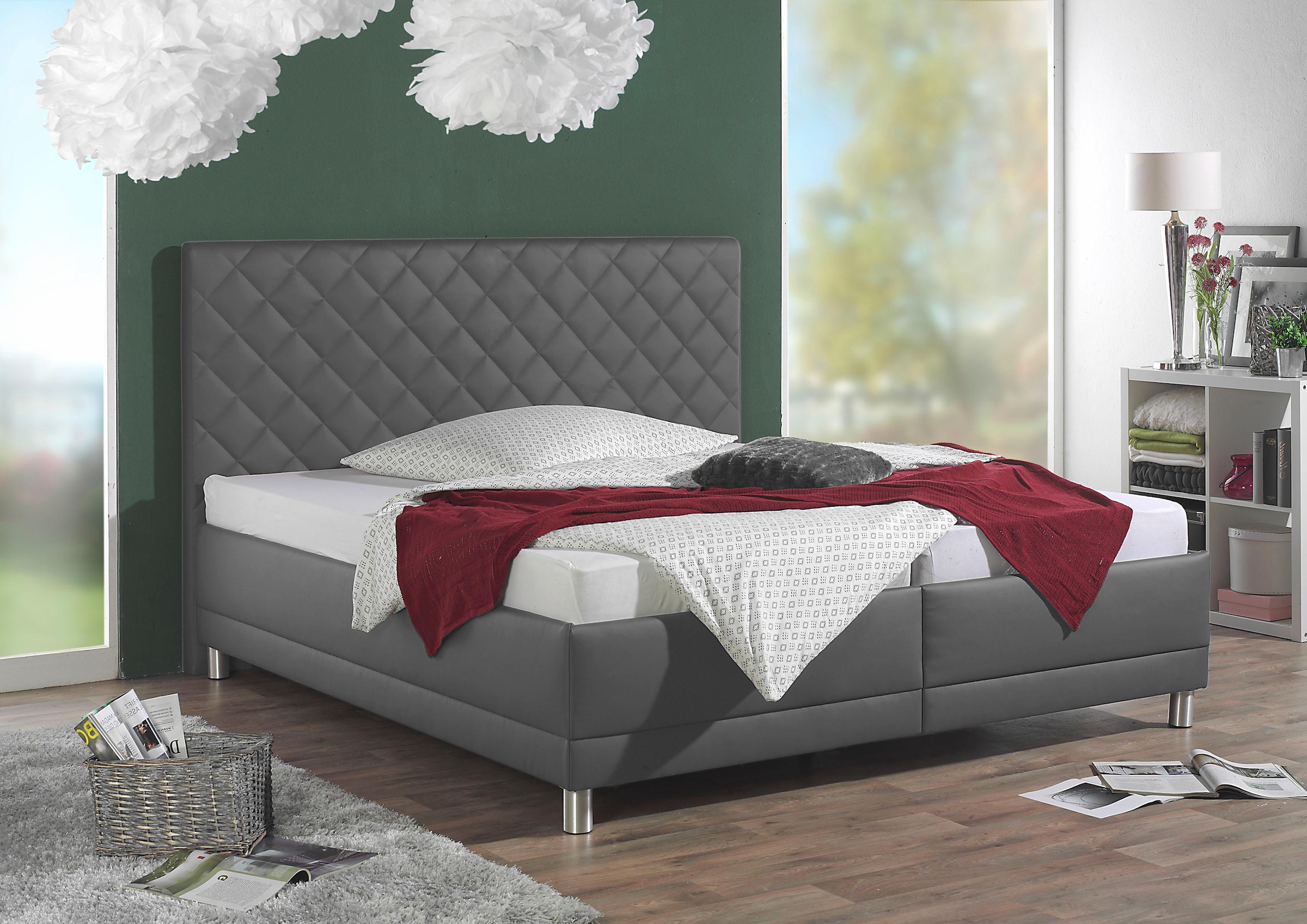 Maintal Polsterbett in grau, Größe Liegefläche B/L: 140 cm x 200 cm