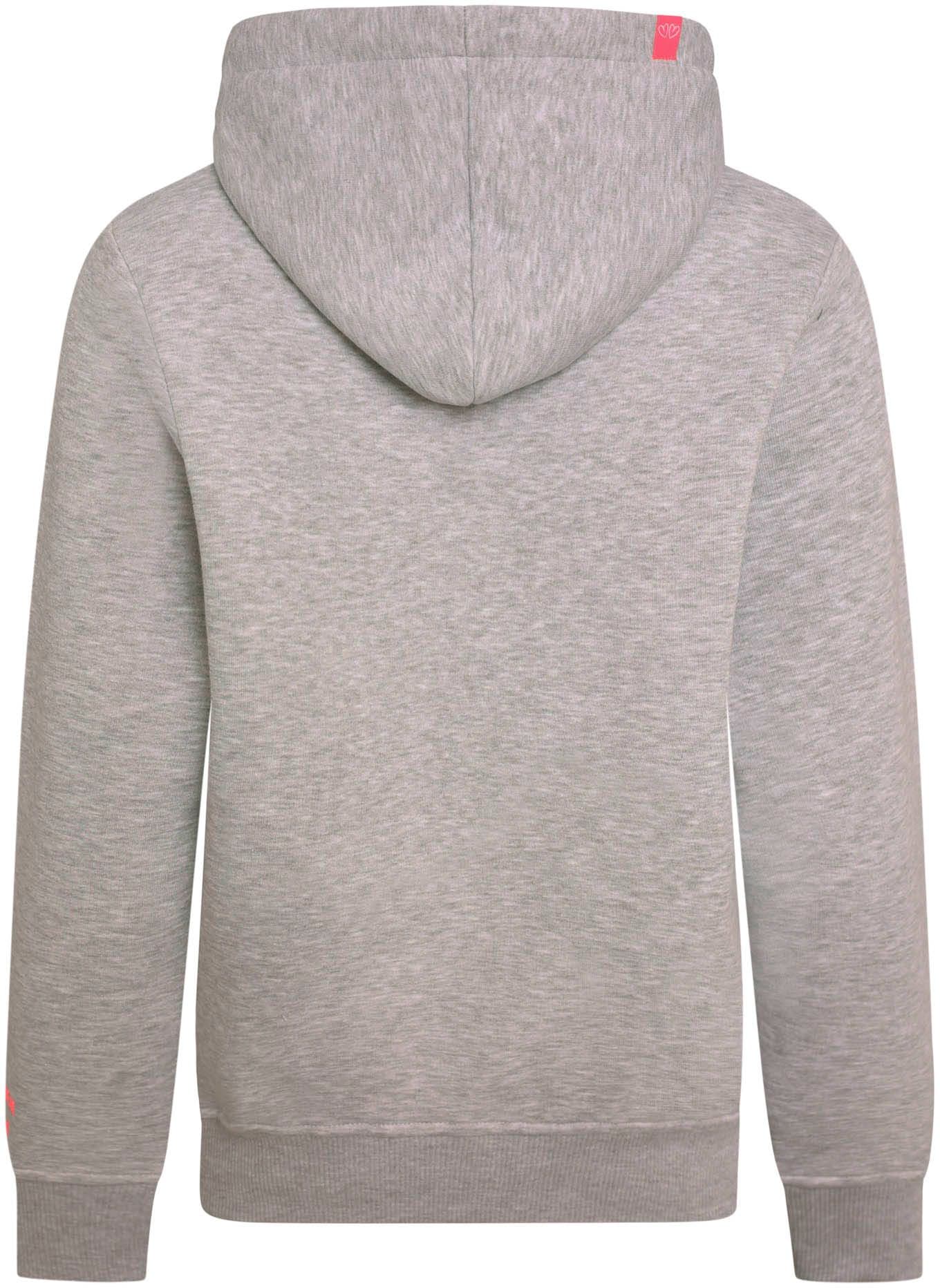 Zwillingsherz Kapuzensweatshirt, mit Ankeraufstick und neonfarbenen Details