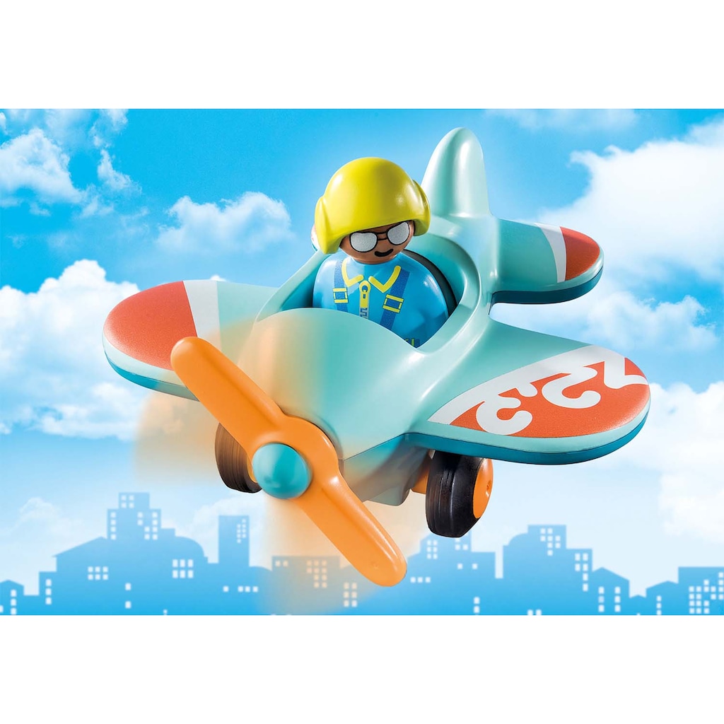 Playmobil® Konstruktions-Spielset »Flugzeug (71159), Playmobil 1-2-3«, (2 St.)
