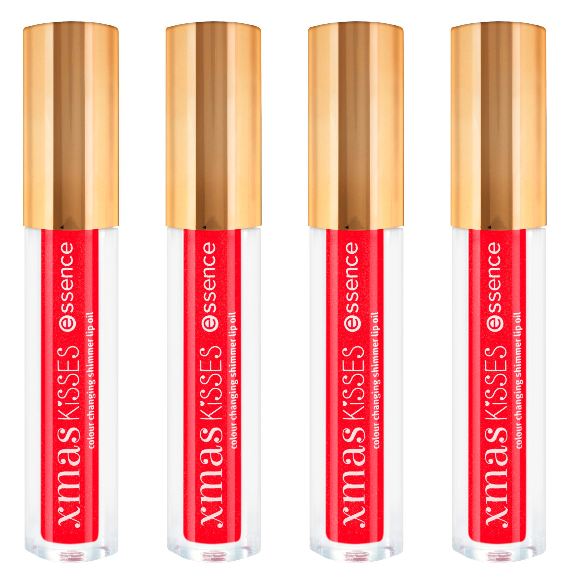 Essence Lipgloss »xmas KiSSES colour changing shimmer lip oil«, (Set, 4 tlg.), mit Vitamin E