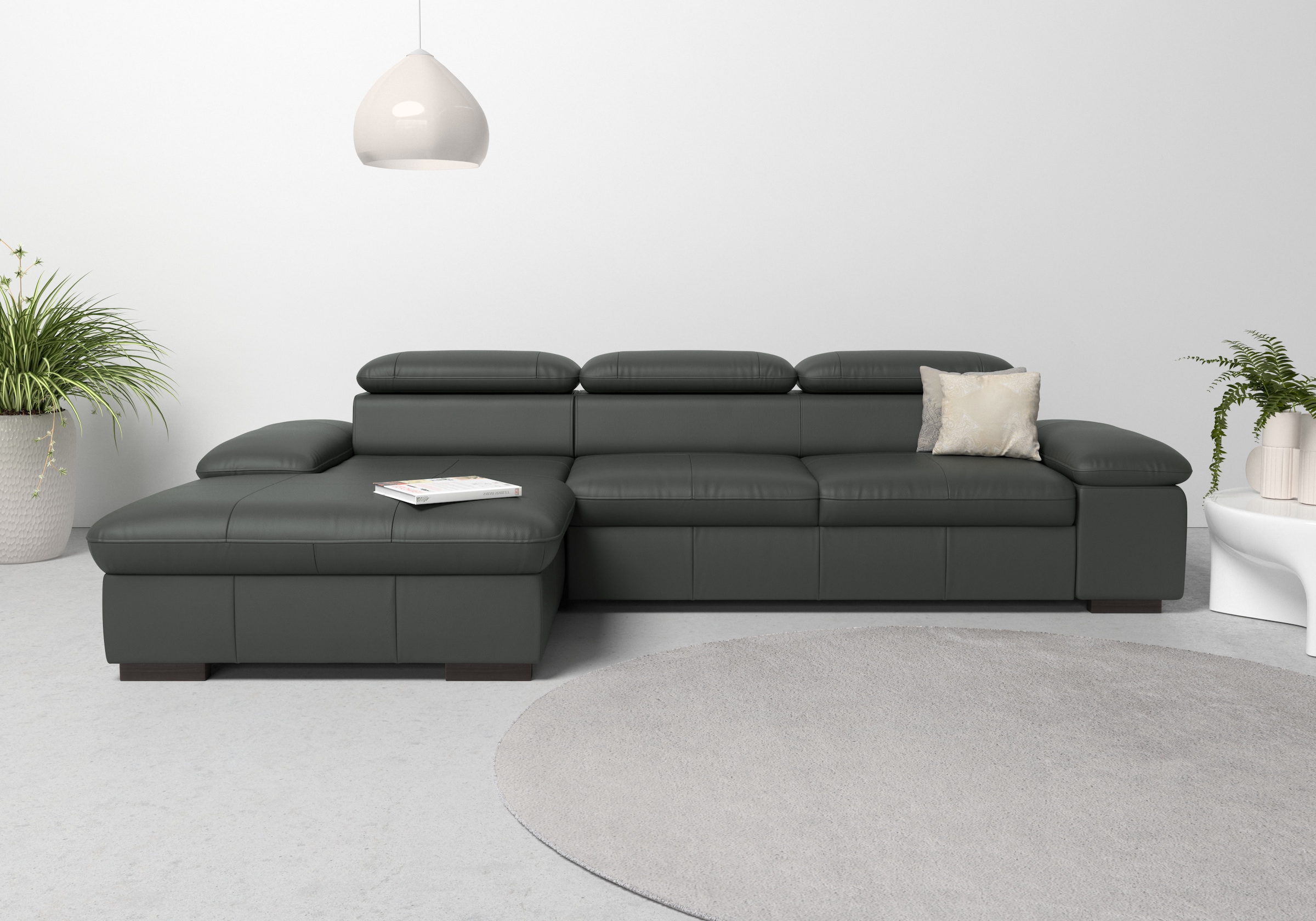Home affaire Ecksofa »Alberto L-Form«, mit Kopfteilverstellung, wahlweise mit Bettfunktion
