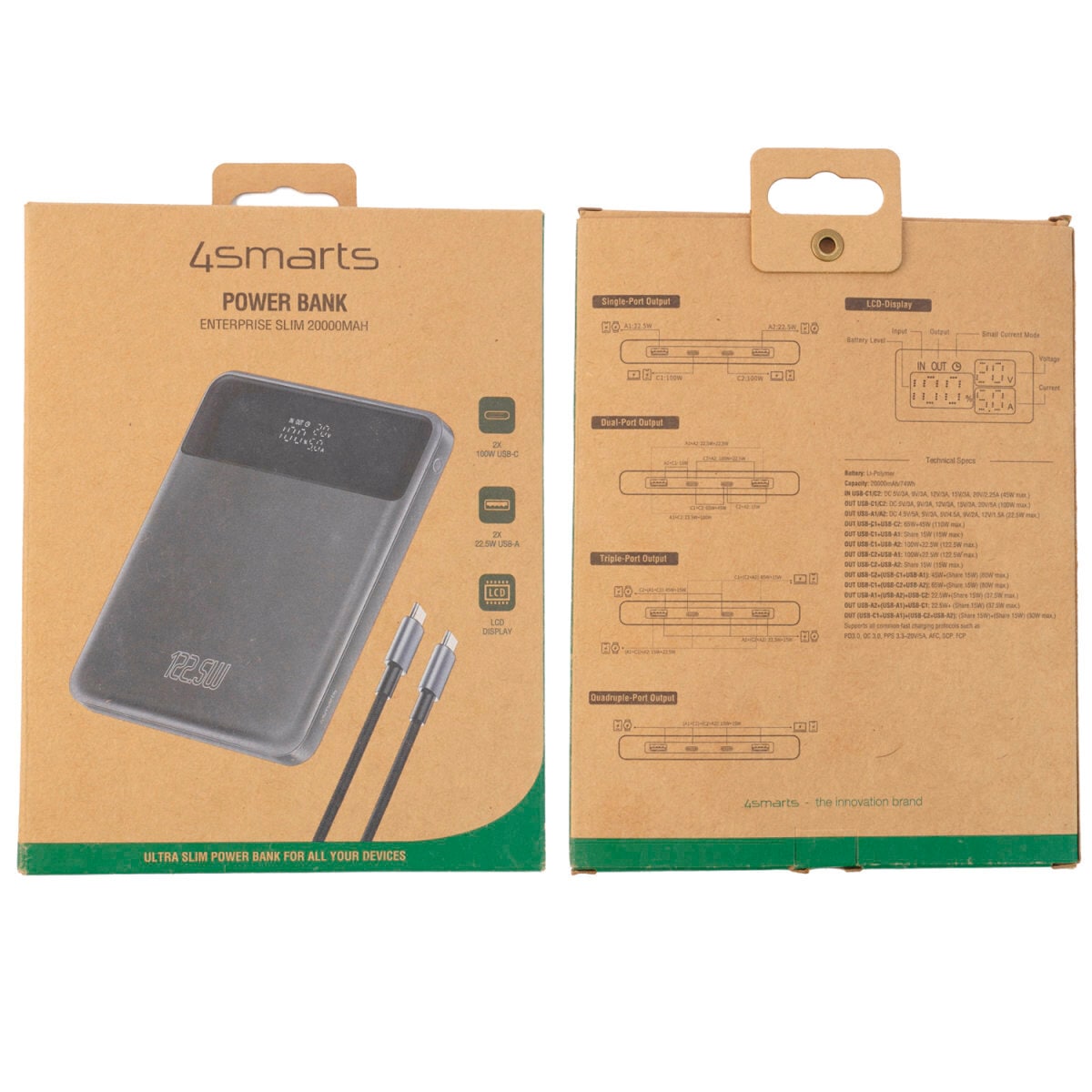 4smarts Powerbank »Enterprise Slim 20000mAh 122,5W«, 4smarts Powerbank Enterprise Slim 20000mAh 122,5W