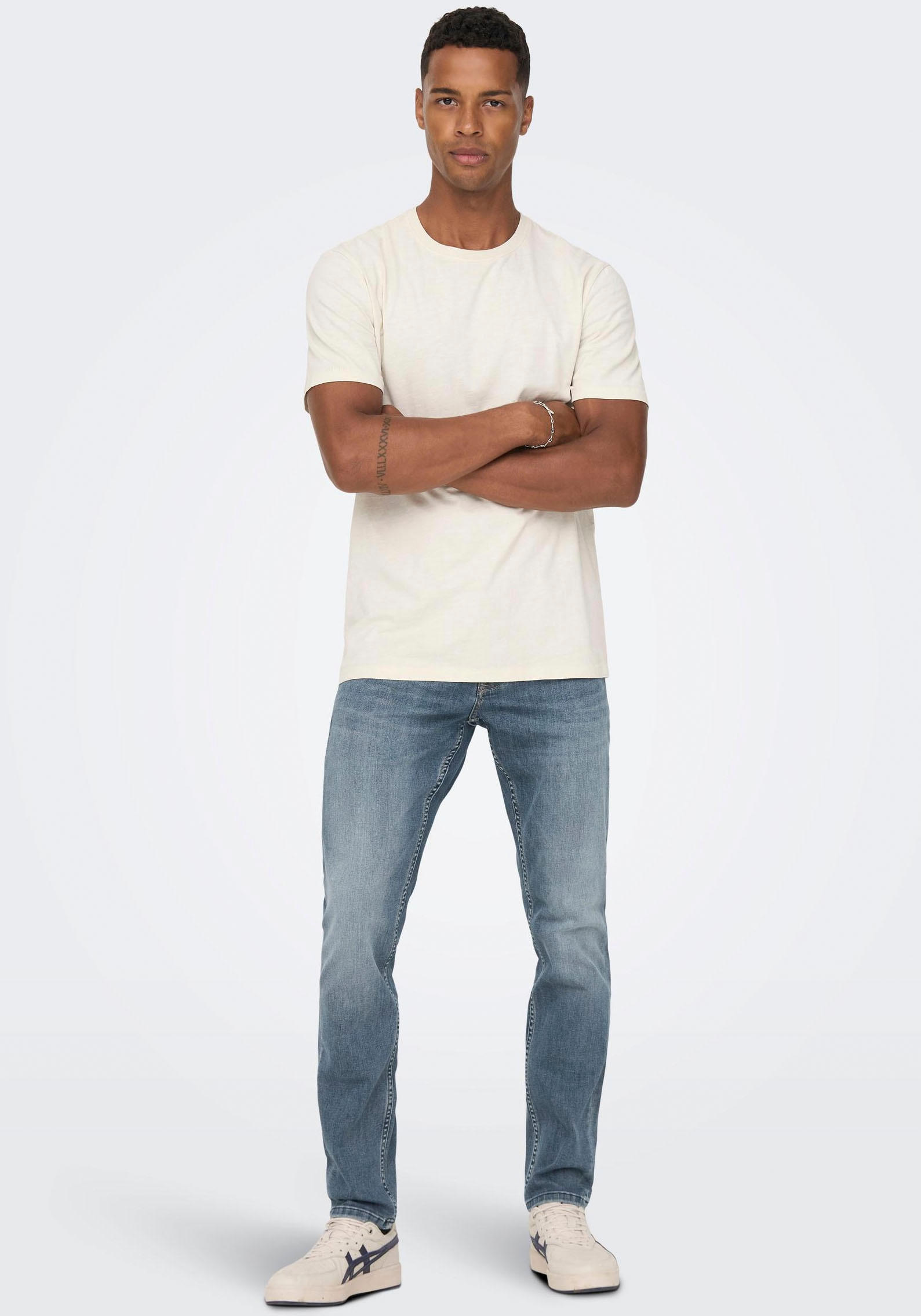 ONLY & SONS Slim-fit-Jeans »OS ONSLOOM SLIM BLUE GREY 40«, mit Destroyed Effekt