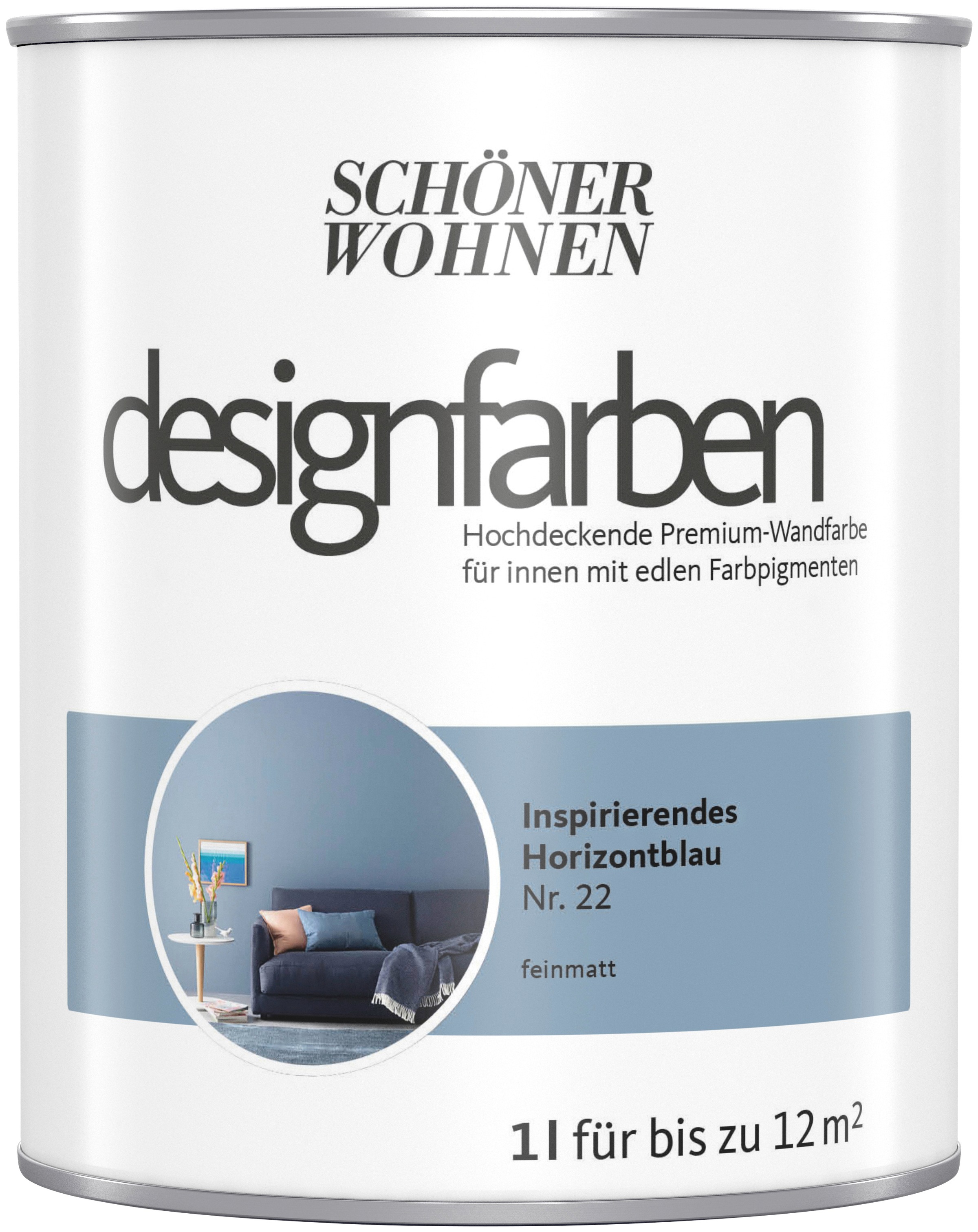 SCHÖNER WOHNEN-Kollektion Wand- und Deckenfarbe »Designfarben«, (1), hochdeckend, Inspirierendes Horizontblau, matt, 1 l