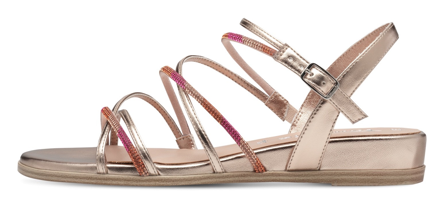 Tamaris Keilsandalette, Riemchensandale, Sommerschuh mit glizernden Strasssteinchen