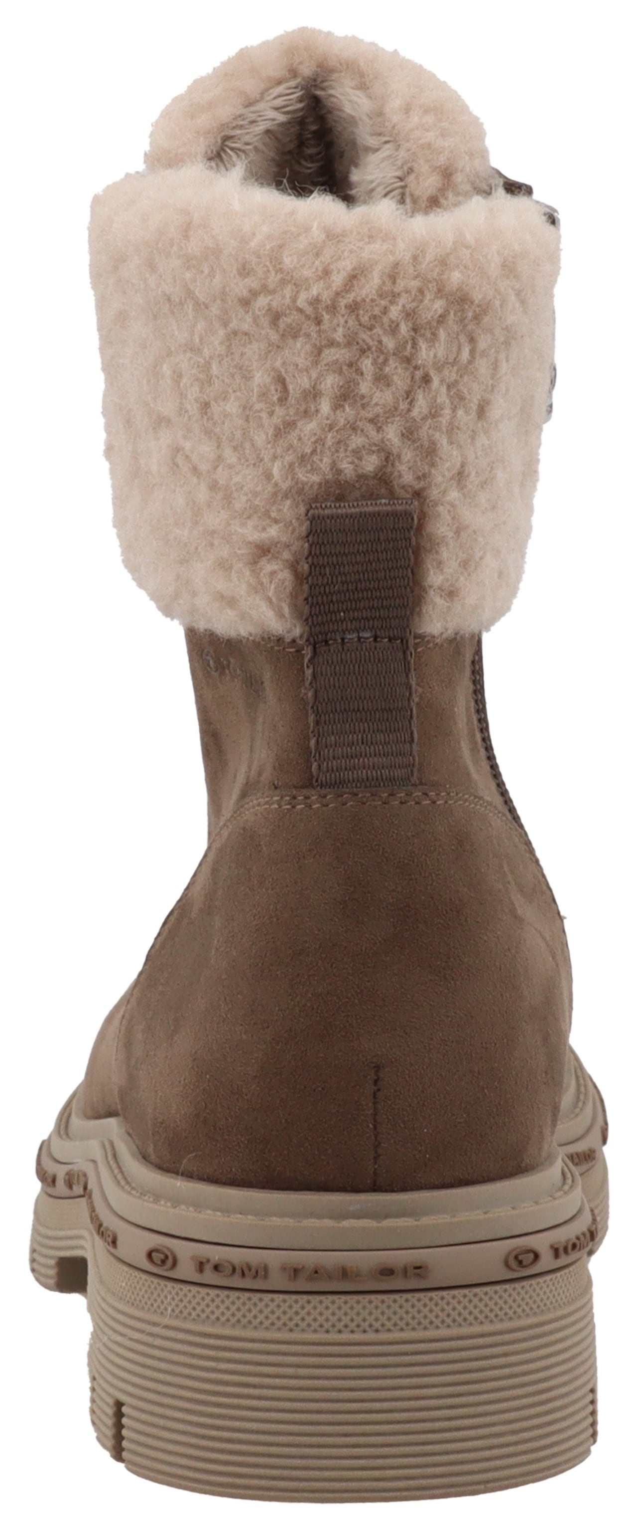 TOM TAILOR Winterboots, Blockabsatz, Schnürboots, Winterstiefelette mit Warmfutter-Kragen