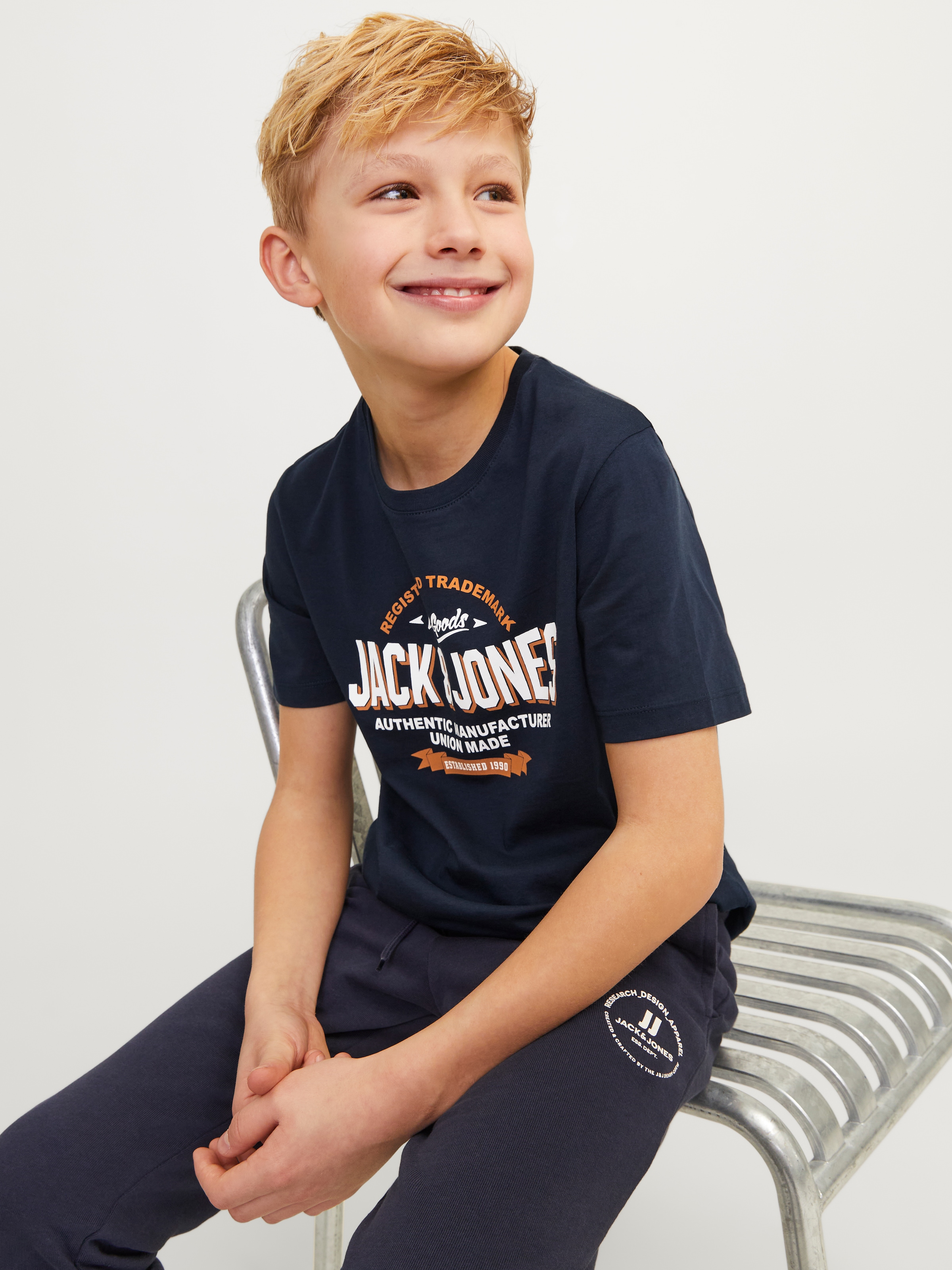 Jack & Jones Junior Rundhalsshirt »JJELOGO TEE SS O-NECK 2 COL S NOOS JNR«