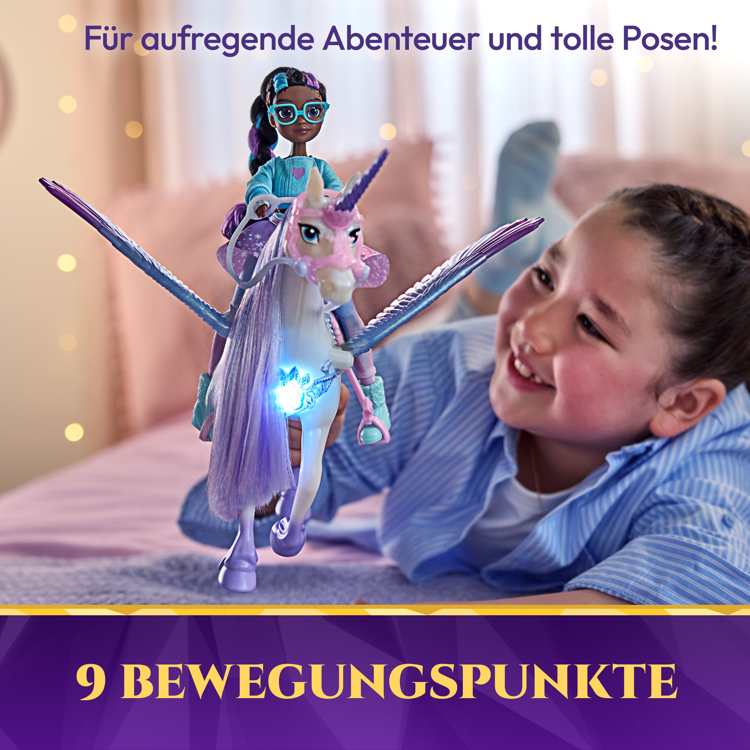 Spin Master Anziehpuppe »Unicorn Academy - Edelsteinmagie Layla & Interaktives Einhorn Glacier« mit Licht und Sound