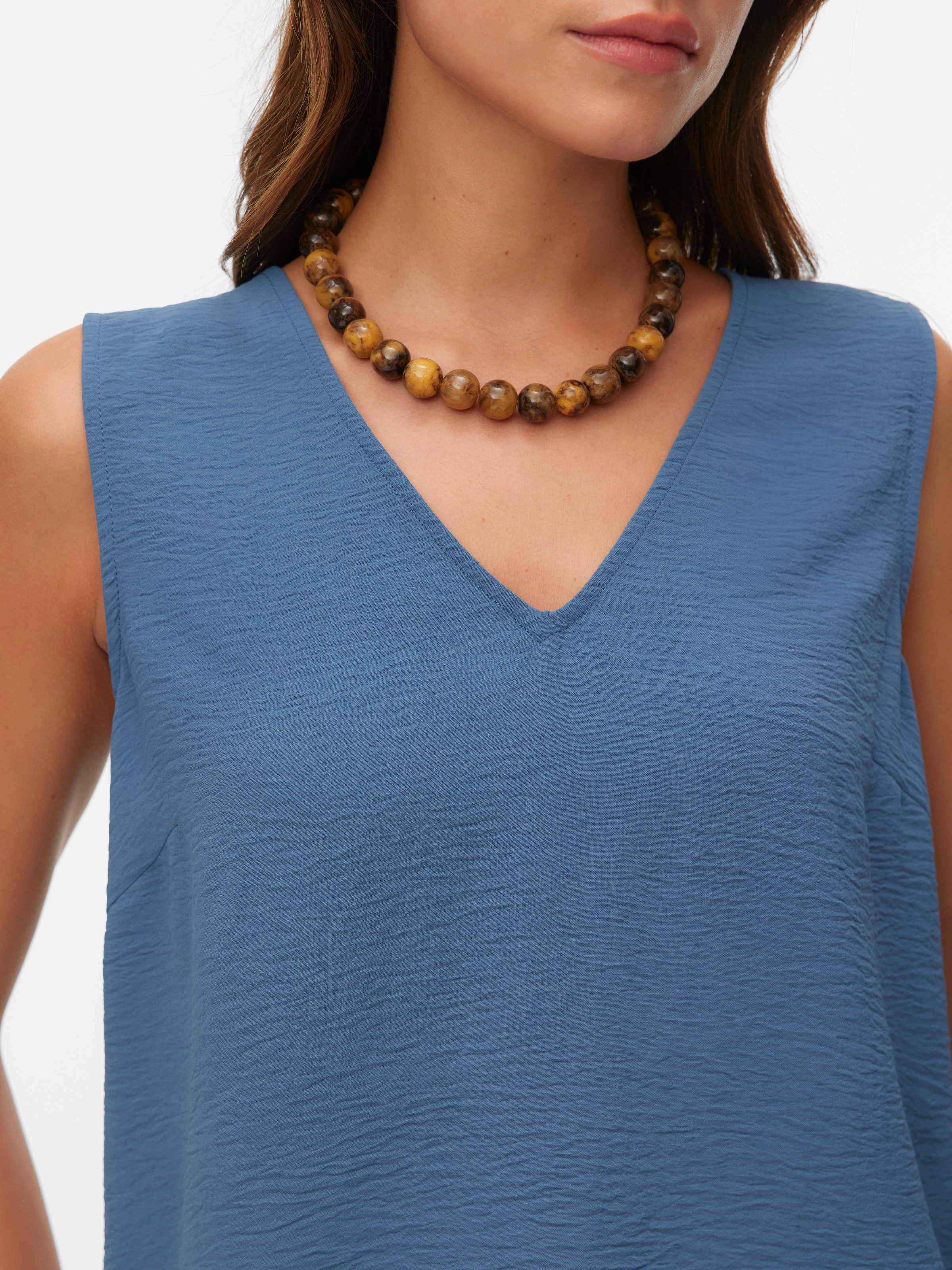 Vero Moda Shirttop »VMALVA S/L V-NECK TOP WVN NOOS« Kunstfaser, regular fit