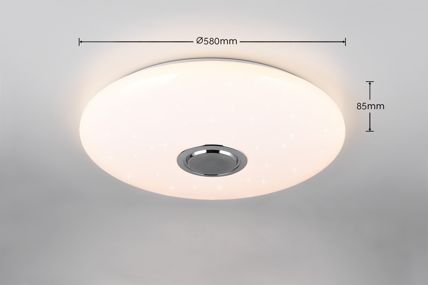 REALITY Leuchten LED Deckenleuchte »MUSICA, LED Deckenlampe mit Bluetooth Lautsprecher, Fernbedienung inkl« LED-Board 1 Stk. warmweiß - kaltweiß RGBW Farbwechsel mit Rainbow-Effekt, dimmbar, Timer, Starlight, Memory
