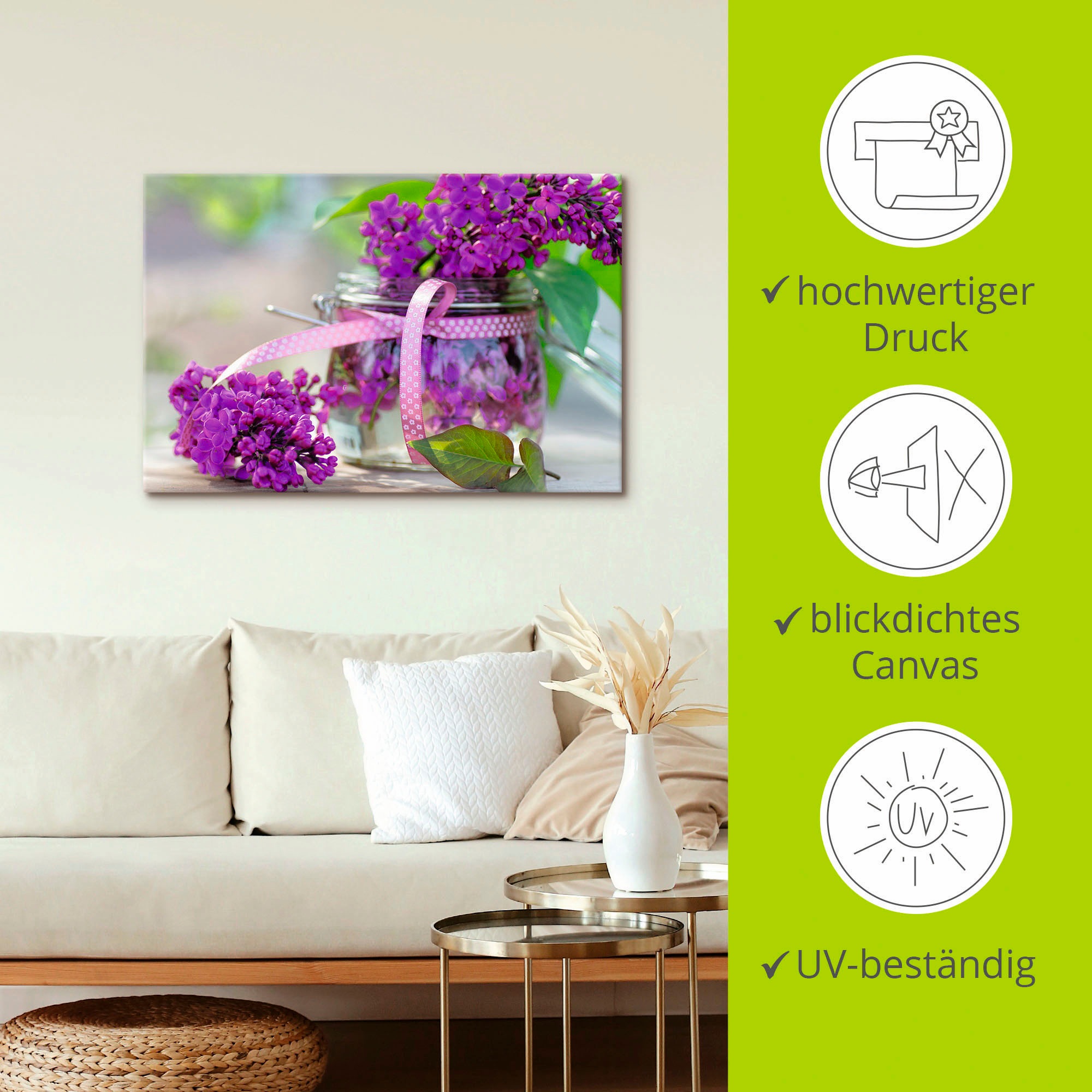 Artland Wandbild »Flieder Strauss« Blumen 1 Stk. tlg. als Leinwandbild, Poster in verschied. Größen