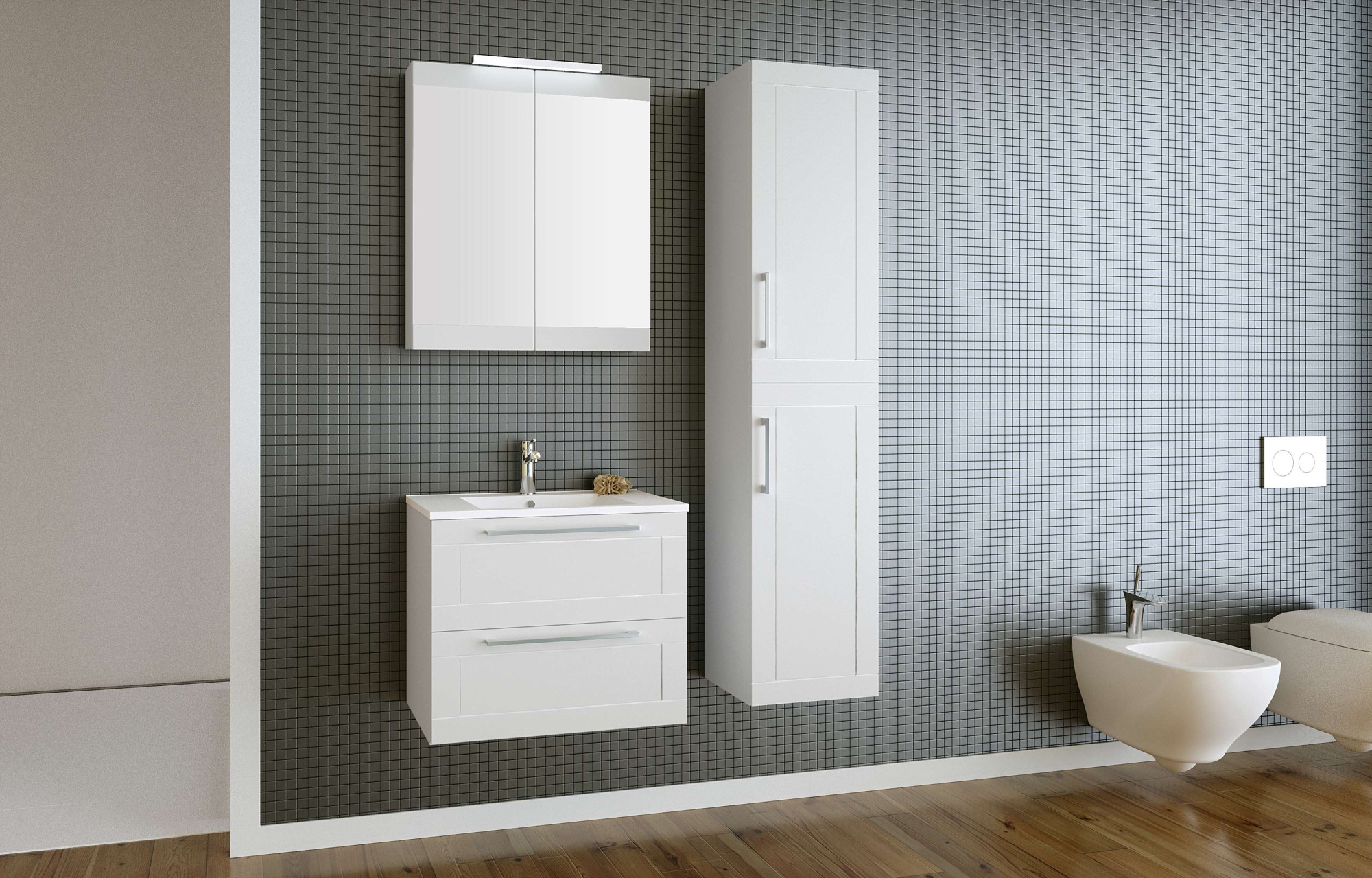 welltime Hochschrank »Serena Retro«, FSC®-zertifiziertes Material, Breite 35 cm, Höhe 160 cm