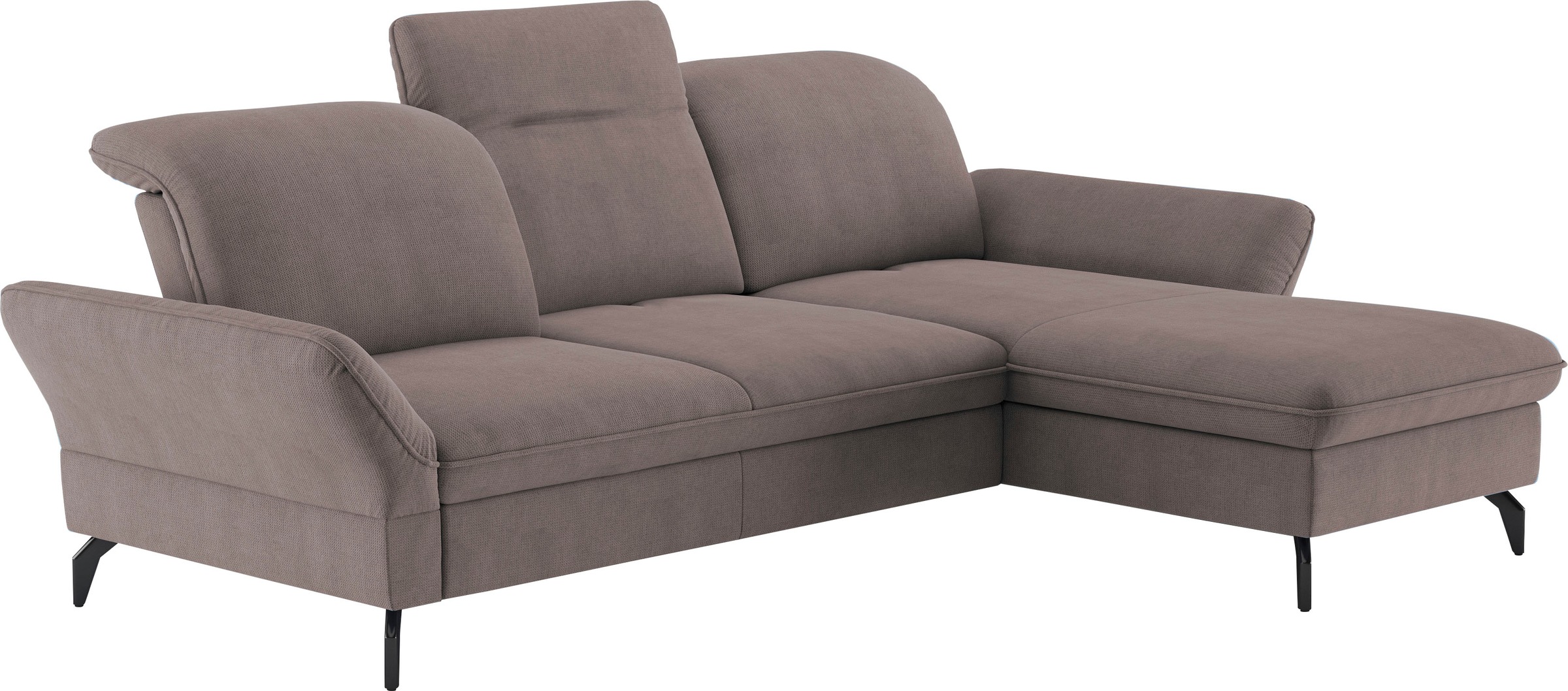 sit&more Ecksofa »Leandro L-Form«, Wahlweise mit Bett-, Kopfteil - und Armlehnfunktion, sowie Bettkasten