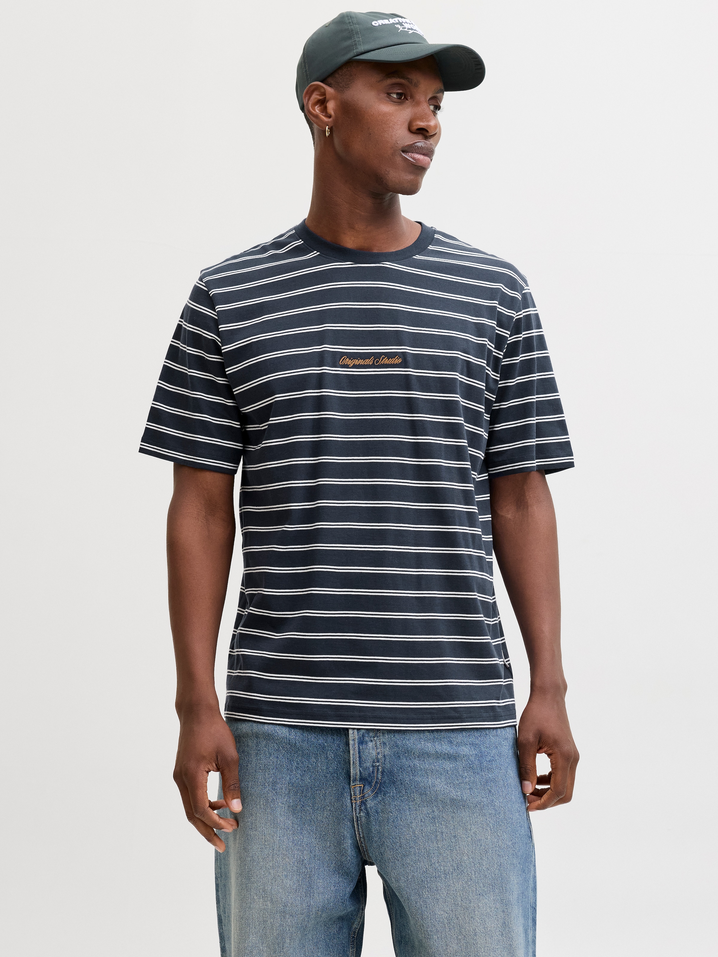 Jack & Jones T-Shirt »JORNORREBRO STRIPE TEE SS CN LN« Baumwolle, relaxed fit