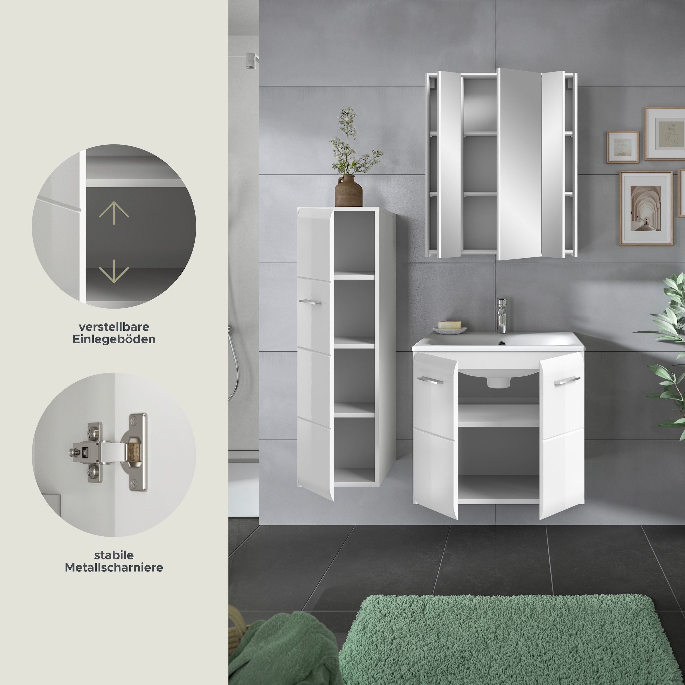 welltime Badezimmer-Set Set, 4 Stk. tlg.